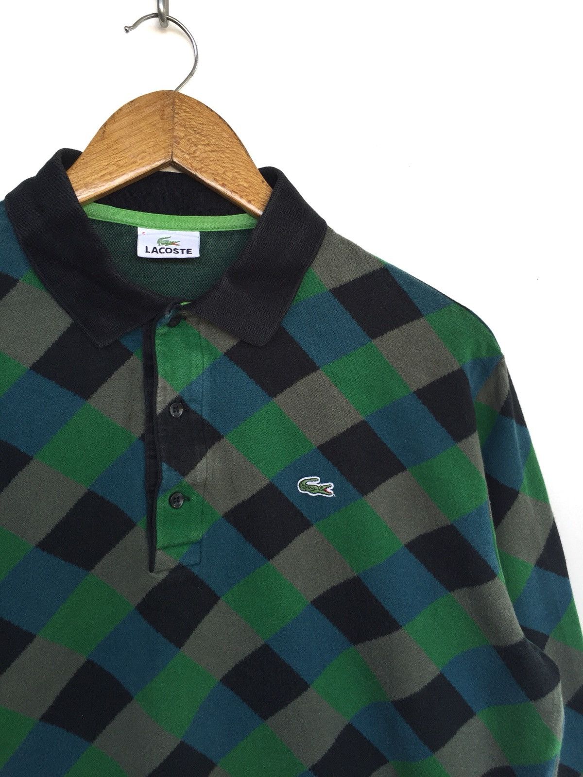 Lacoste 90s Lacoste 🇫🇷 ™️ Logo Diamond Cult Polo LS Shirt Size US L / EU 52-54 / 3 - 2 Thumbnail