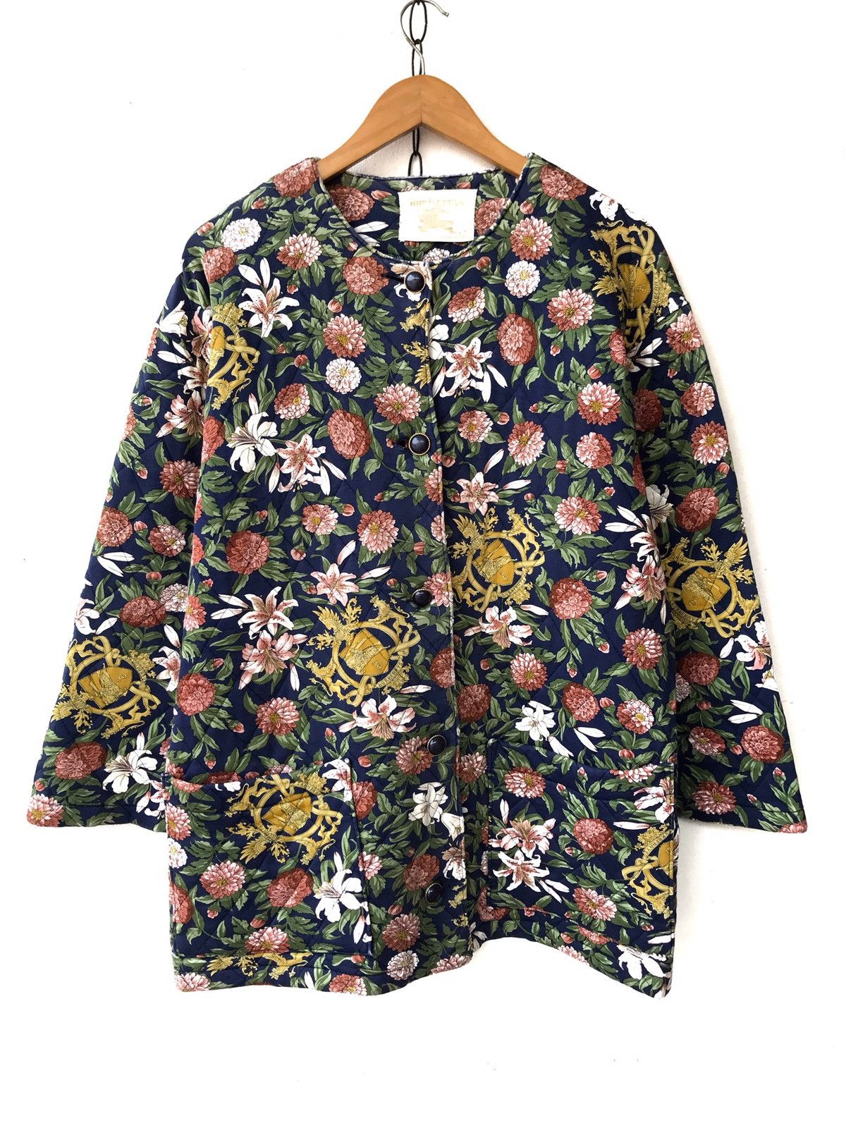 Burberry Prorsum Vtg Burberry Prorsum Floral Diamond Quilted Jacket Size L / US 10 / IT 46 - 1 Thumbnail