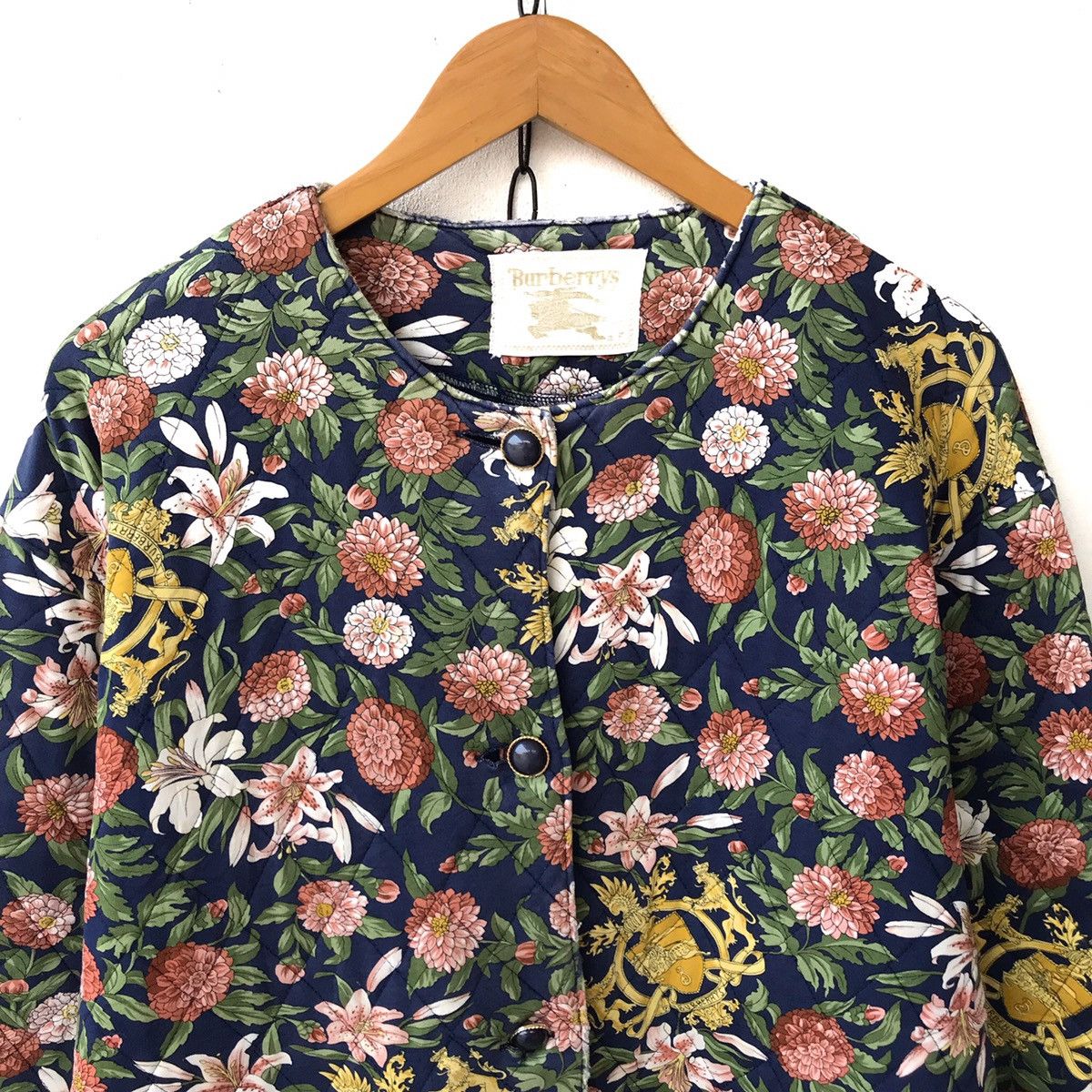 Burberry Prorsum Vtg Burberry Prorsum Floral Diamond Quilted Jacket Size L / US 10 / IT 46 - 2 Thumbnail
