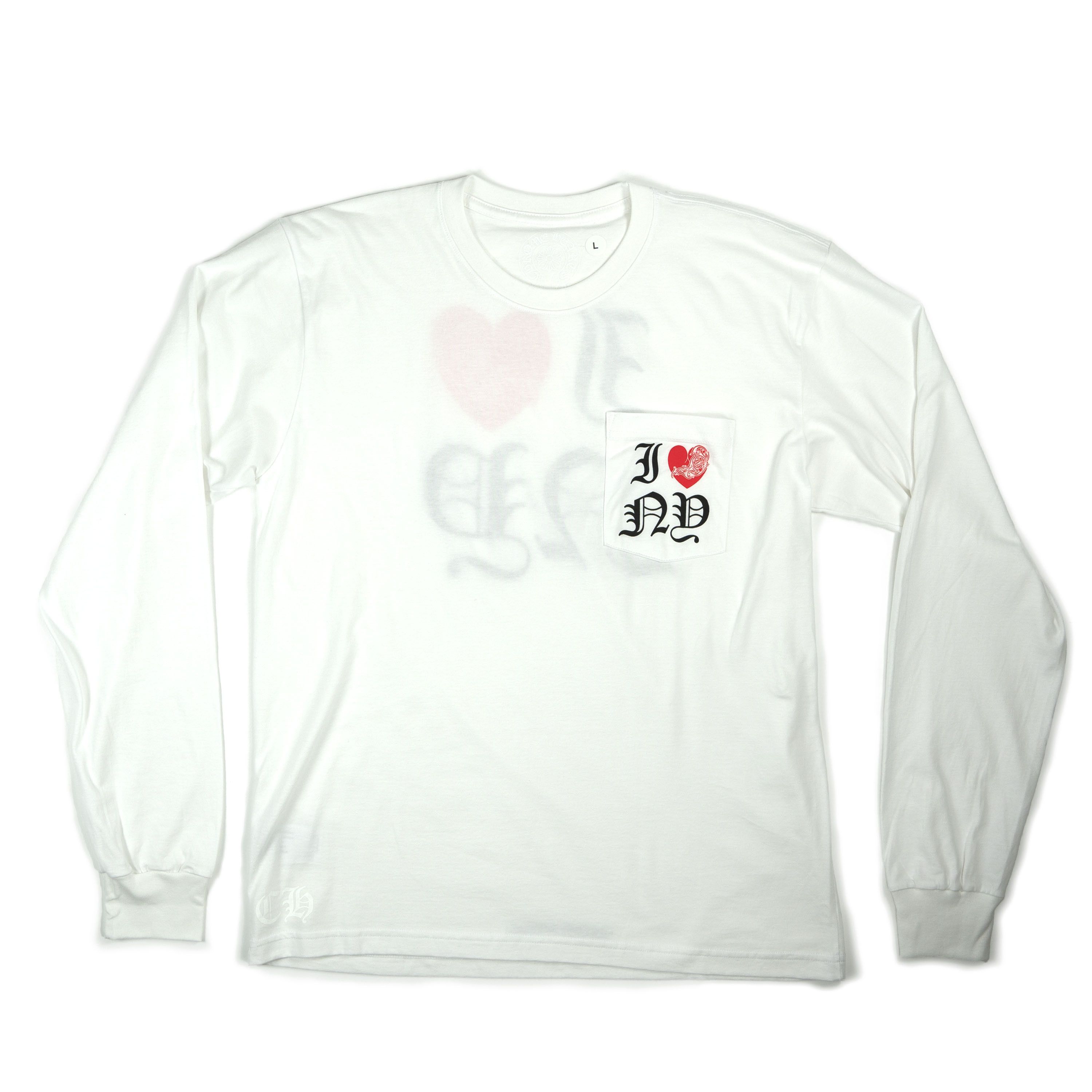 image of Chrome Hearts I Love New York Ny Long Sleeve Tee Shirt in White, Men's (Size Large)