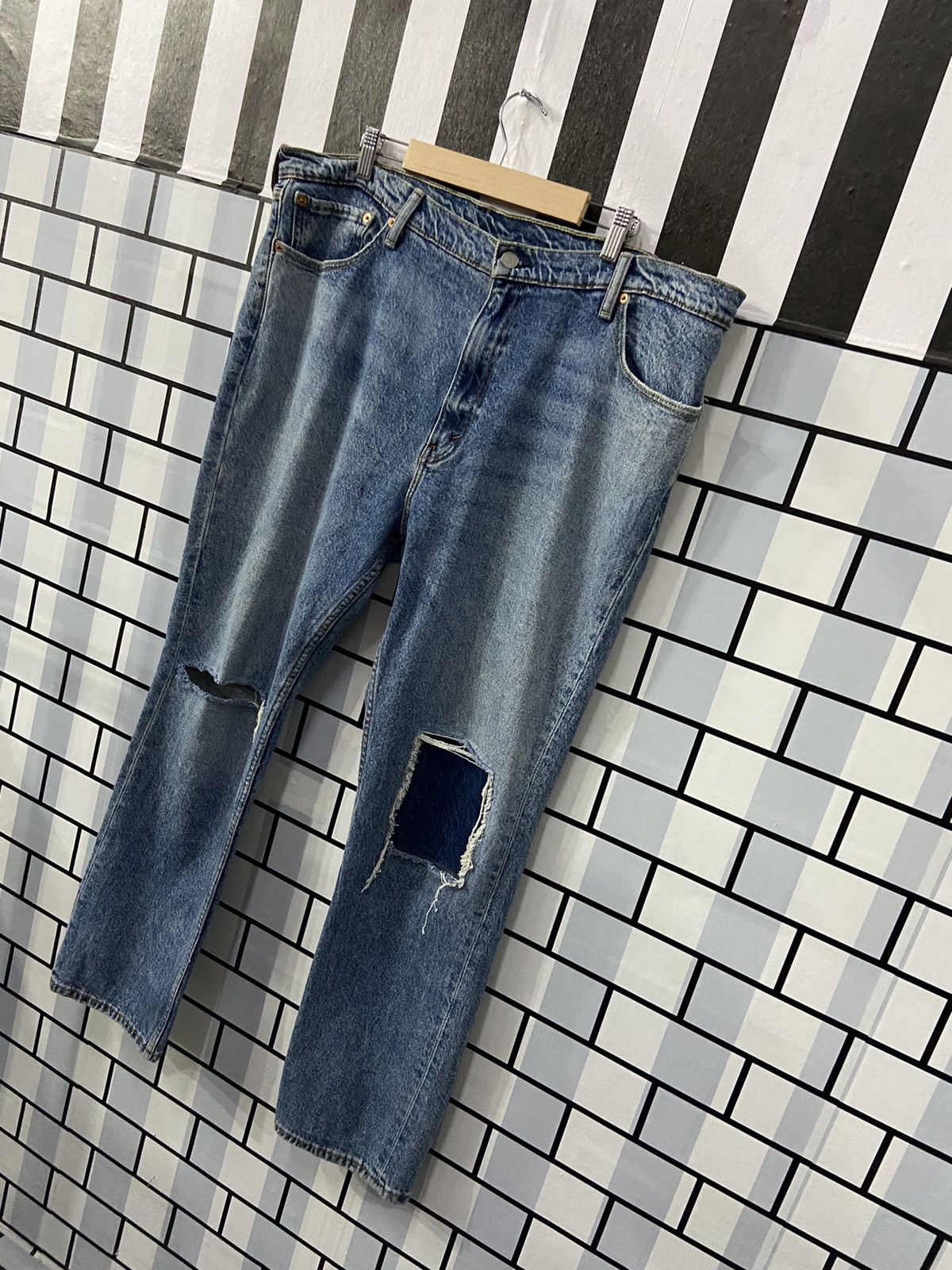 Levi's × Vintage Vintage Levi’s 511 Distressed Blue Wash Denim Pants 42X30 Size US 42 / EU 58 - 3 Thumbnail