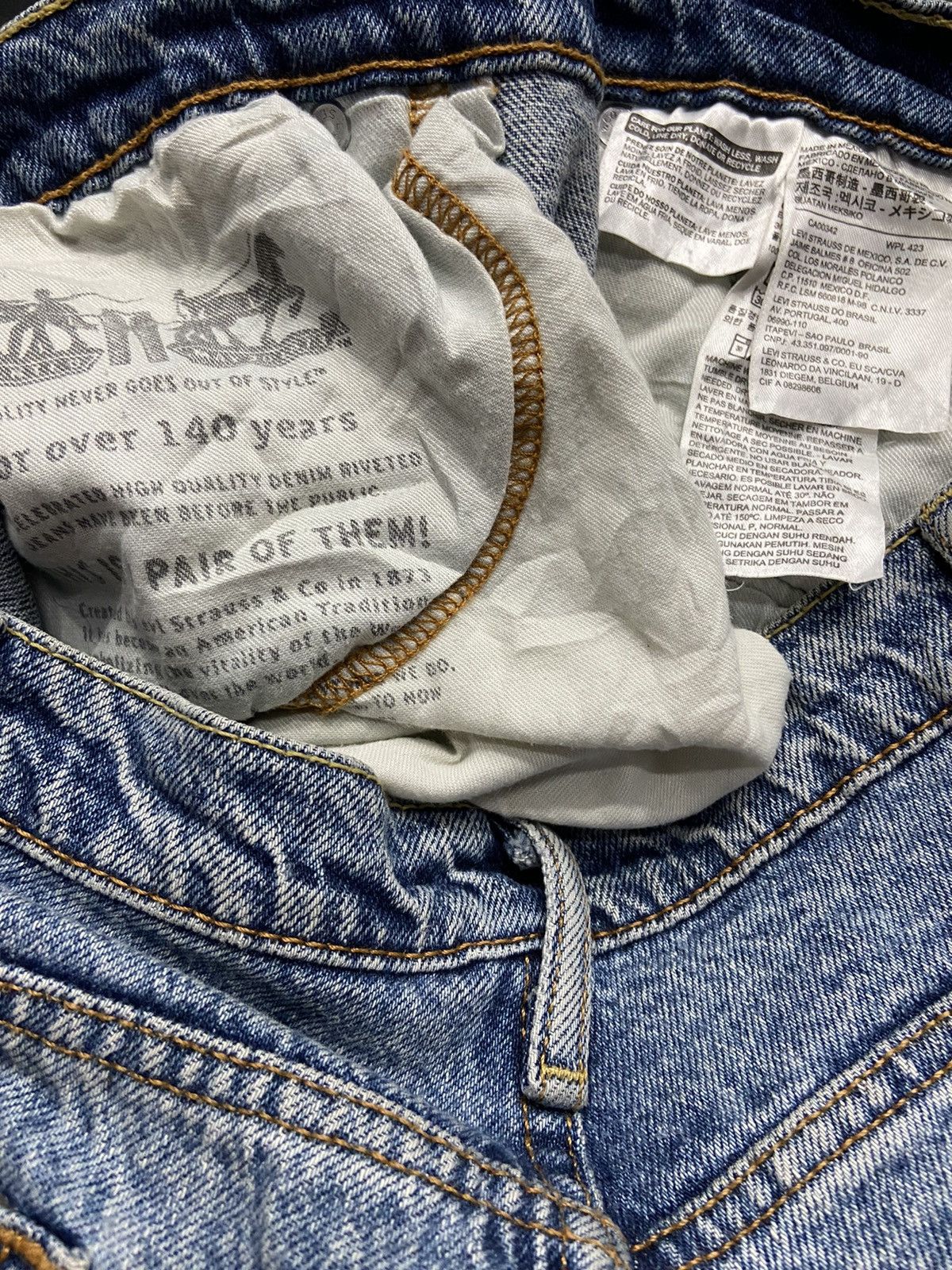 Levi's × Vintage Vintage Levi’s 511 Distressed Blue Wash Denim Pants 42X30 Size US 42 / EU 58 - 20 Thumbnail