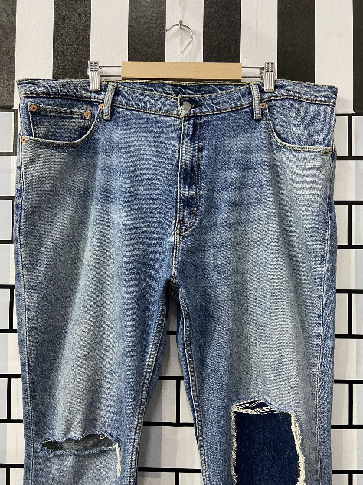 Levi's × Vintage Vintage Levi’s 511 Distressed Blue Wash Denim Pants 42X30 Size US 42 / EU 58 - 4 Thumbnail