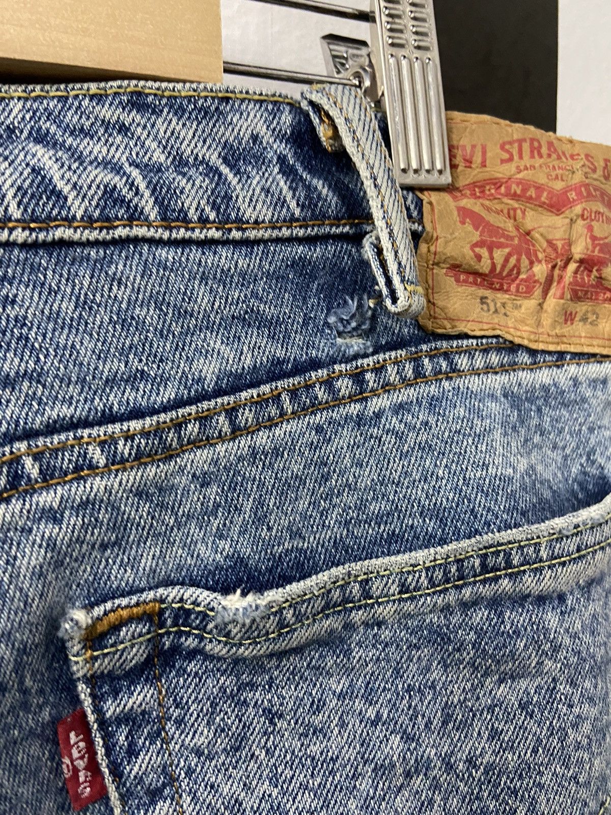 Levi's × Vintage Vintage Levi’s 511 Distressed Blue Wash Denim Pants 42X30 Size US 42 / EU 58 - 24 Thumbnail