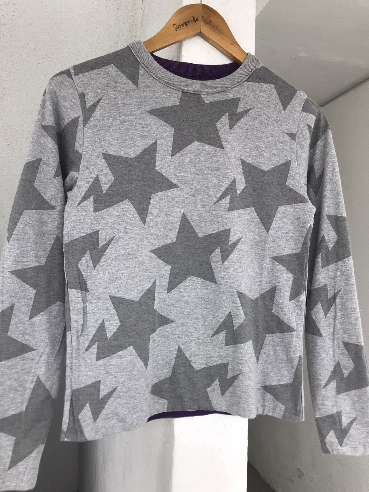 Bape × Nigo Sta Pattern Reversible Long Sleeve Tee Size XXS / US 00 / IT 34 - 5 Thumbnail