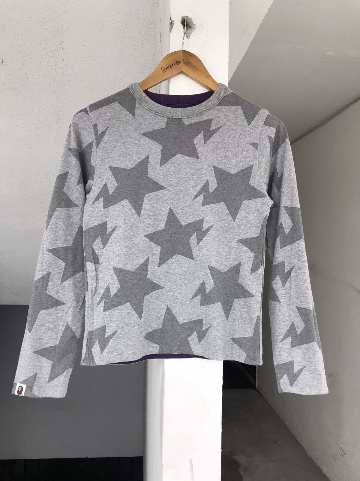 Bape × Nigo Sta Pattern Reversible Long Sleeve Tee Size XXS / US 00 / IT 34 - 4 Thumbnail