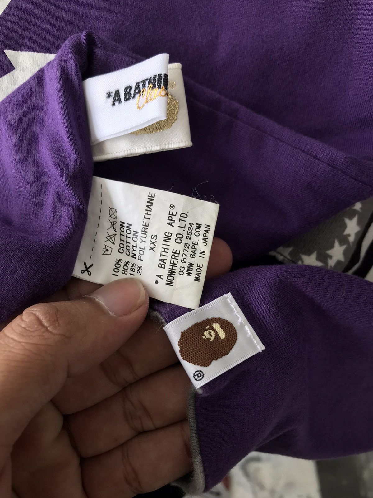 Bape × Nigo Sta Pattern Reversible Long Sleeve Tee Size XXS / US 00 / IT 34 - 14 Thumbnail