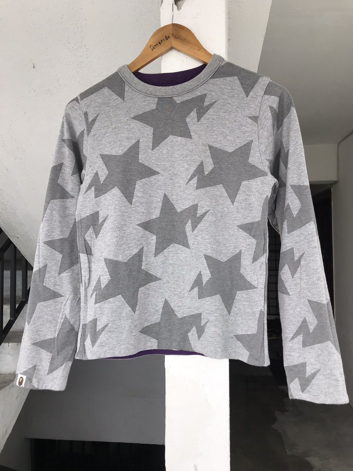 Bape × Nigo Sta Pattern Reversible Long Sleeve Tee Size XXS / US 00 / IT 34 - 3 Thumbnail