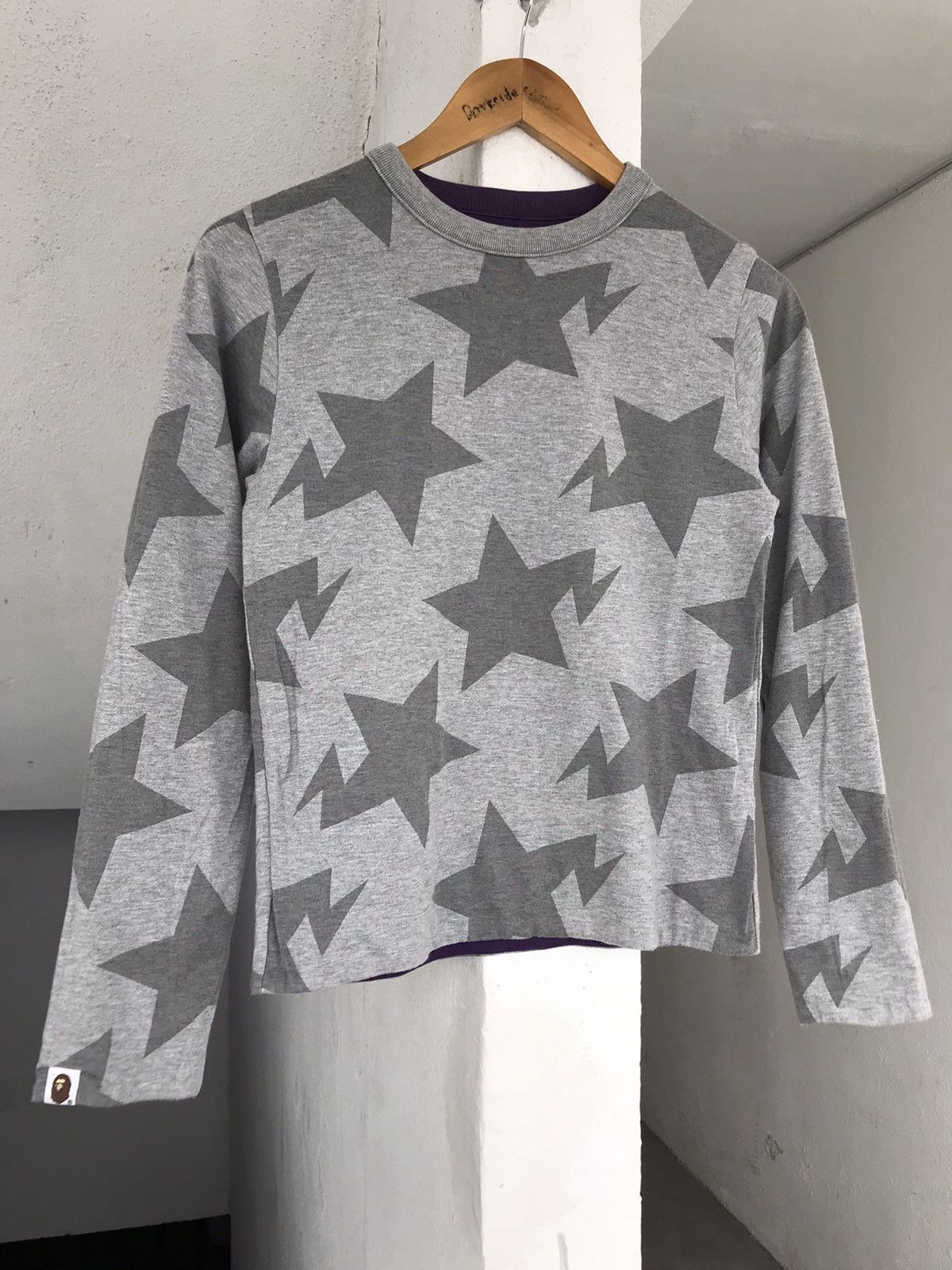 Bape × Nigo Sta Pattern Reversible Long Sleeve Tee Size XXS / US 00 / IT 34 - 2 Thumbnail