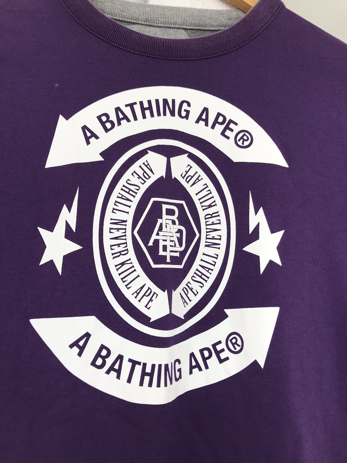 Bape × Nigo Sta Pattern Reversible Long Sleeve Tee Size XXS / US 00 / IT 34 - 10 Thumbnail