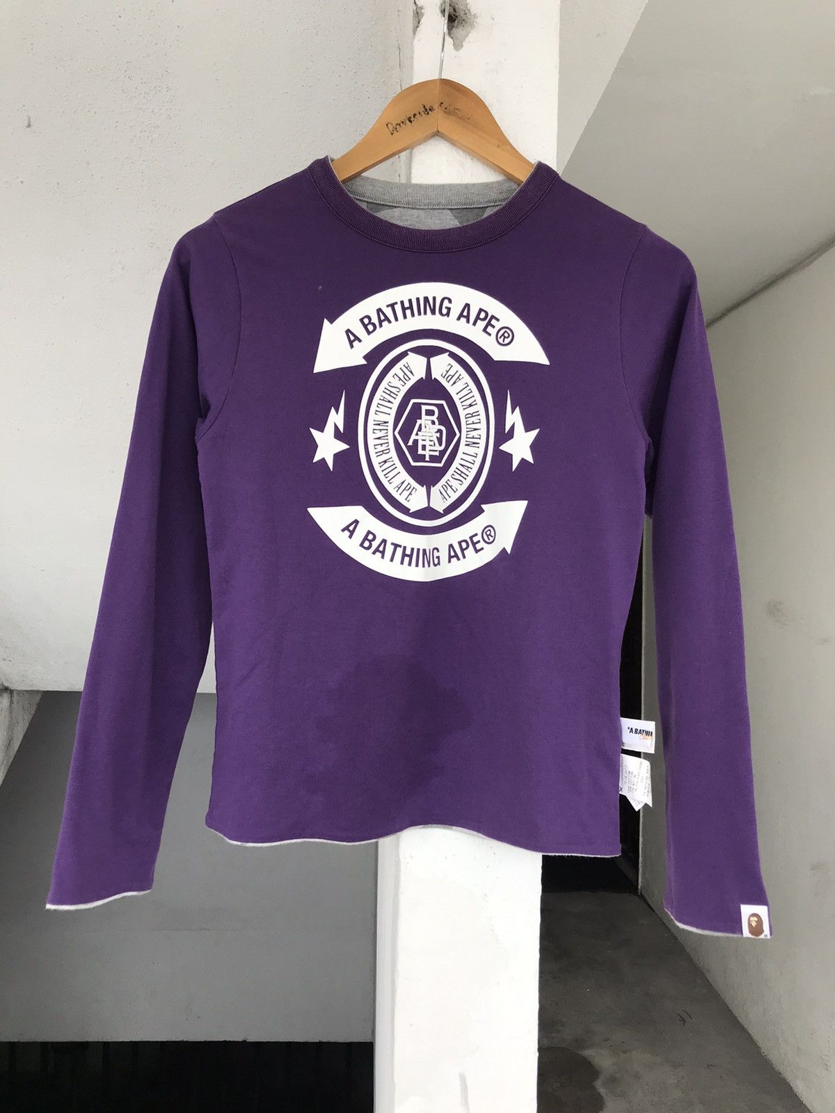 Bape × Nigo Sta Pattern Reversible Long Sleeve Tee Size XXS / US 00 / IT 34 - 9 Thumbnail