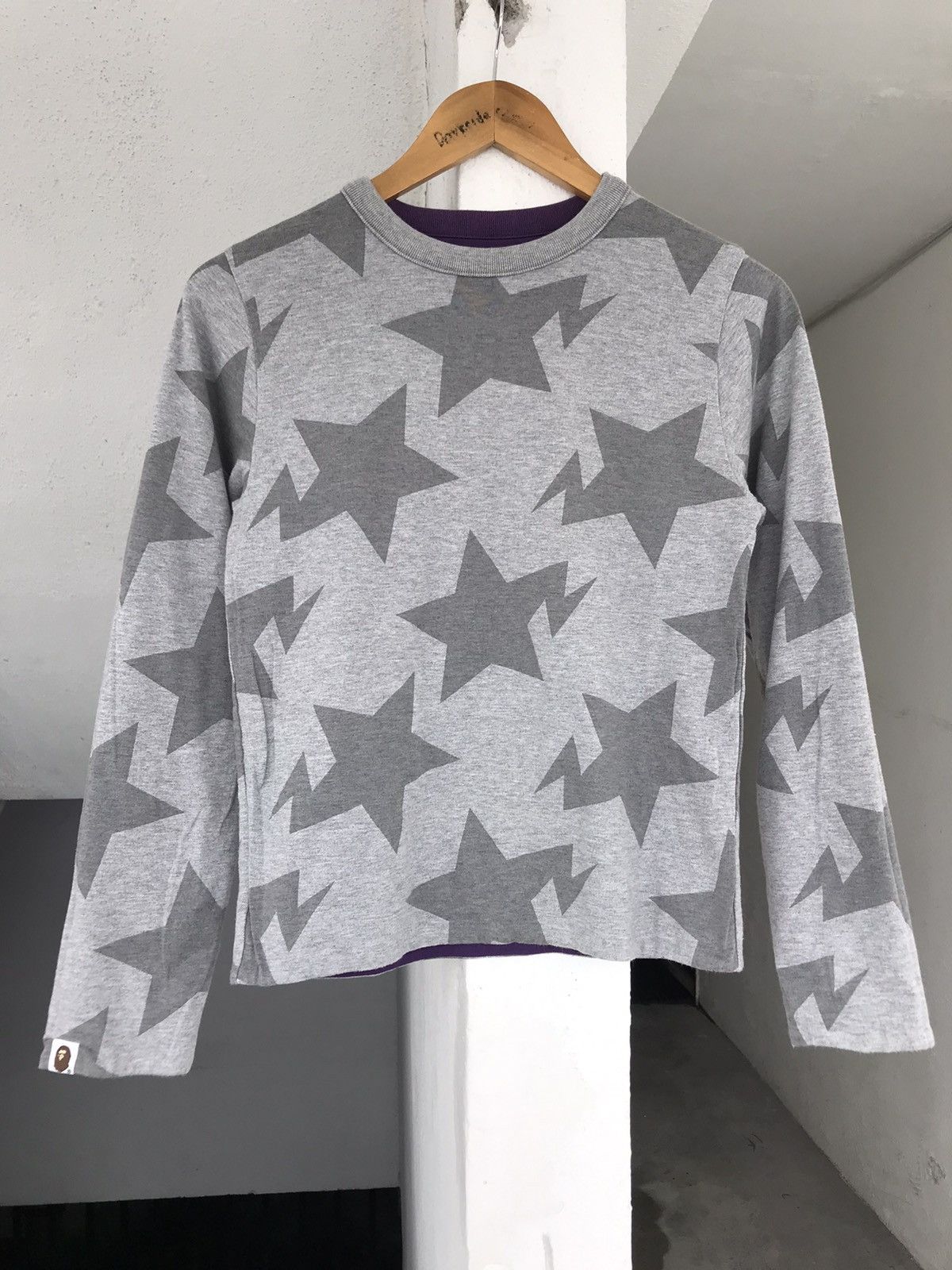 Bape × Nigo Sta Pattern Reversible Long Sleeve Tee Size XXS / US 00 / IT 34 - 1 Thumbnail