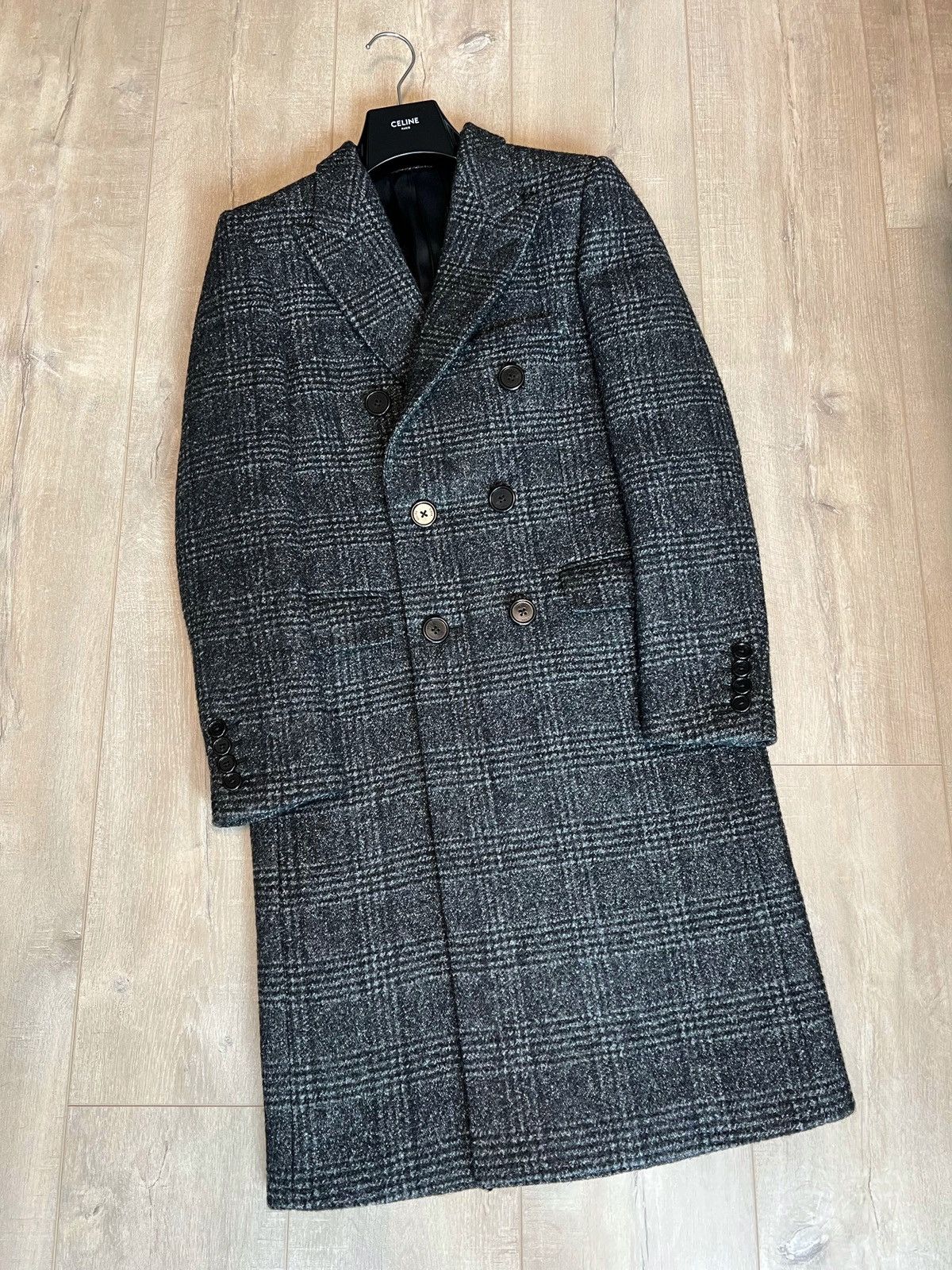 Celine × Hedi Slimane 19FW Prince of Wales Chesterfield Coat sz50/52 Size US M / EU 48-50 / 2 - 2 Thumbnail