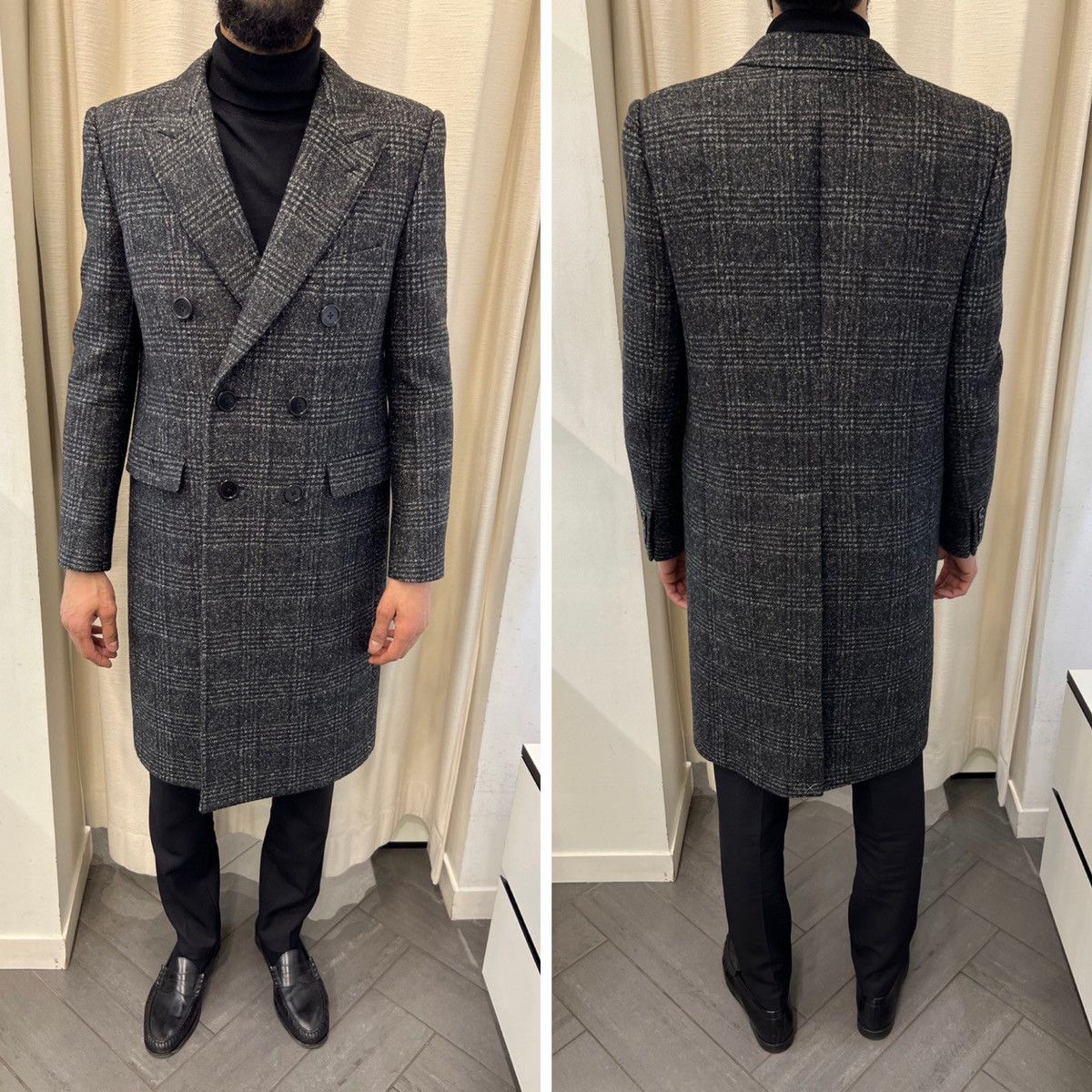 Celine × Hedi Slimane 19FW Prince of Wales Chesterfield Coat sz50/52 Size US M / EU 48-50 / 2 - 19 Thumbnail