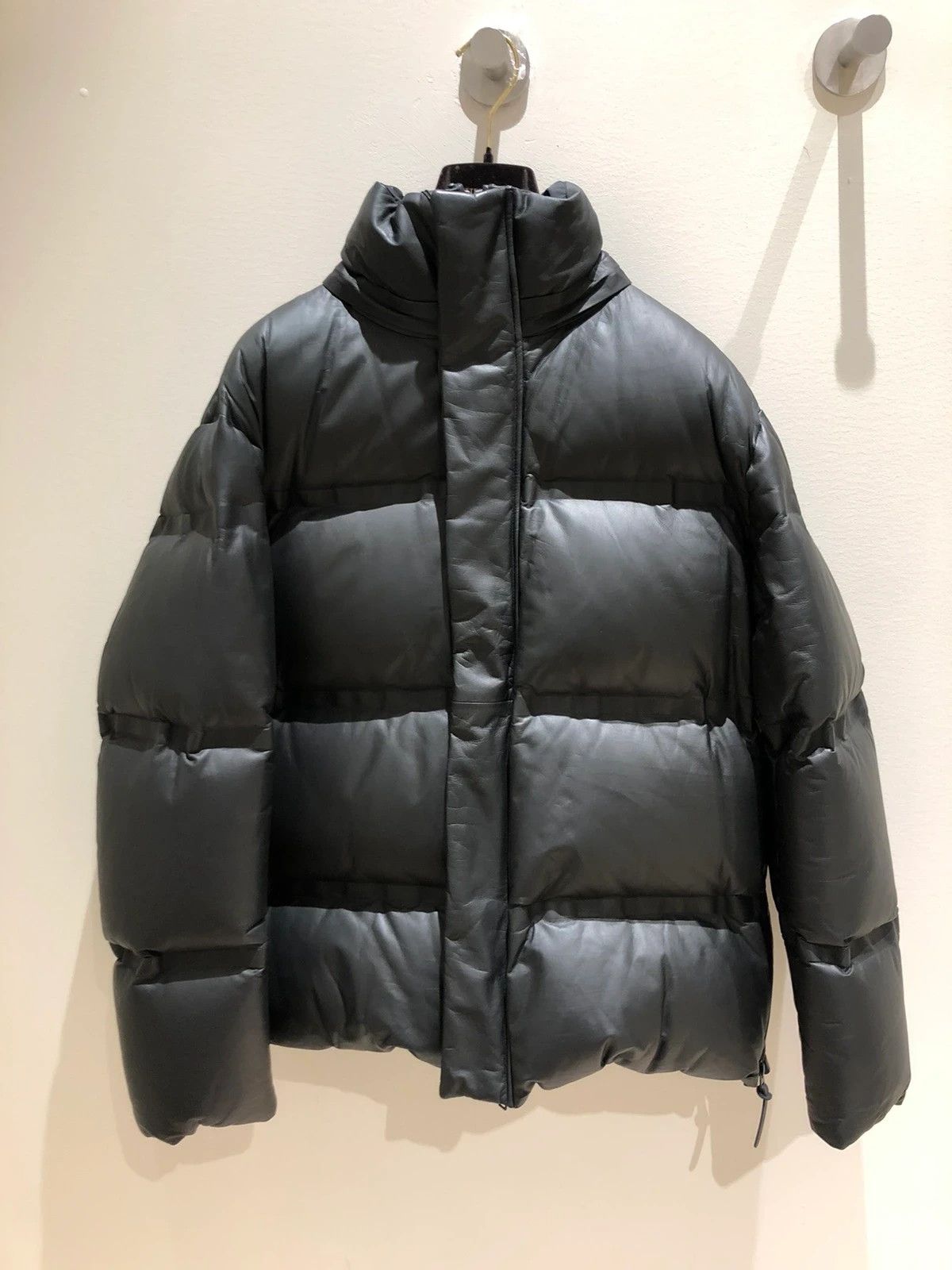 image of Bottega Veneta Leather Puffer in Black, Men's (Size Medium)