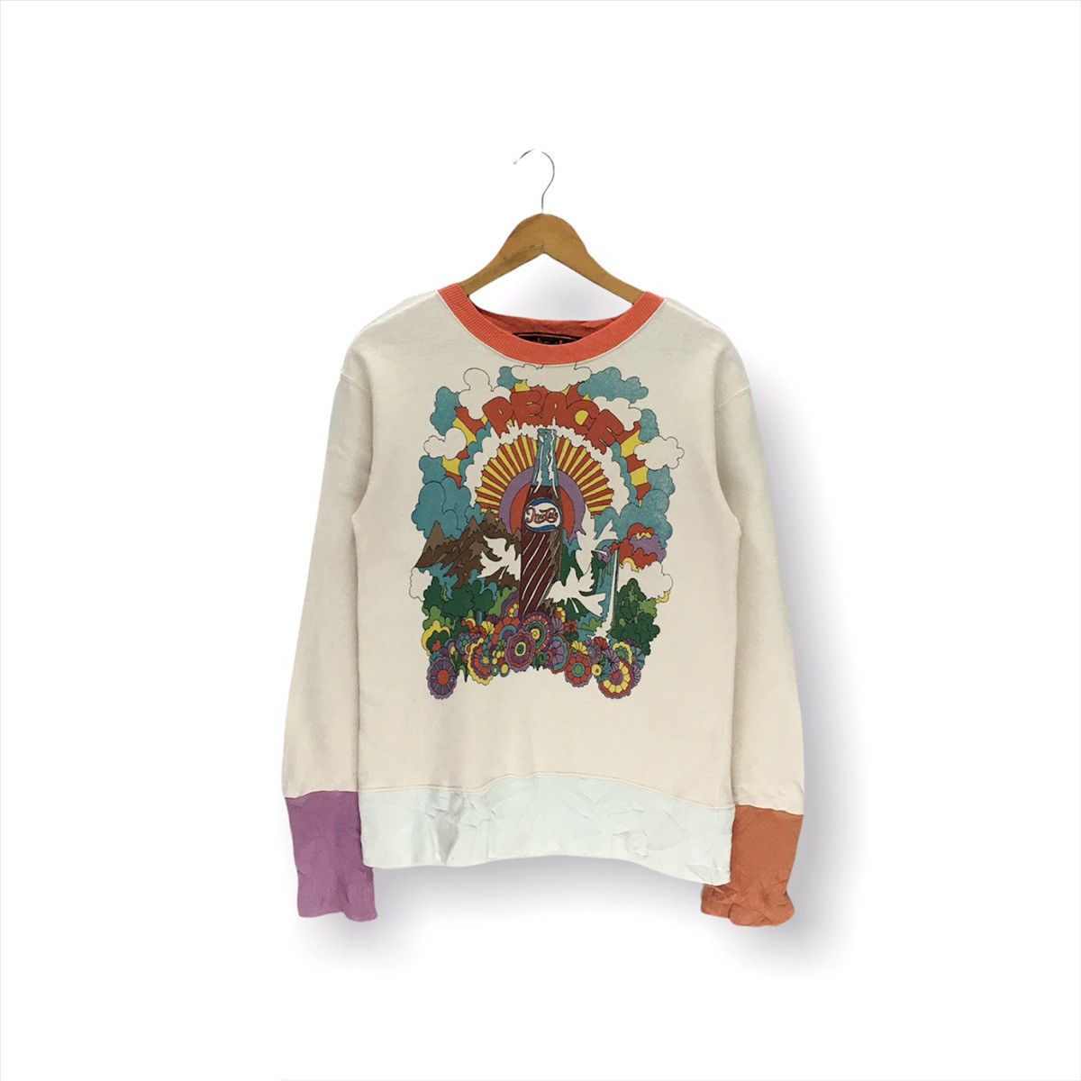 Japanese Brand × Vintage Mucha Cha Peace Logo Sweatshirt Size US S / EU 44-46 / 1 - 1 Thumbnail