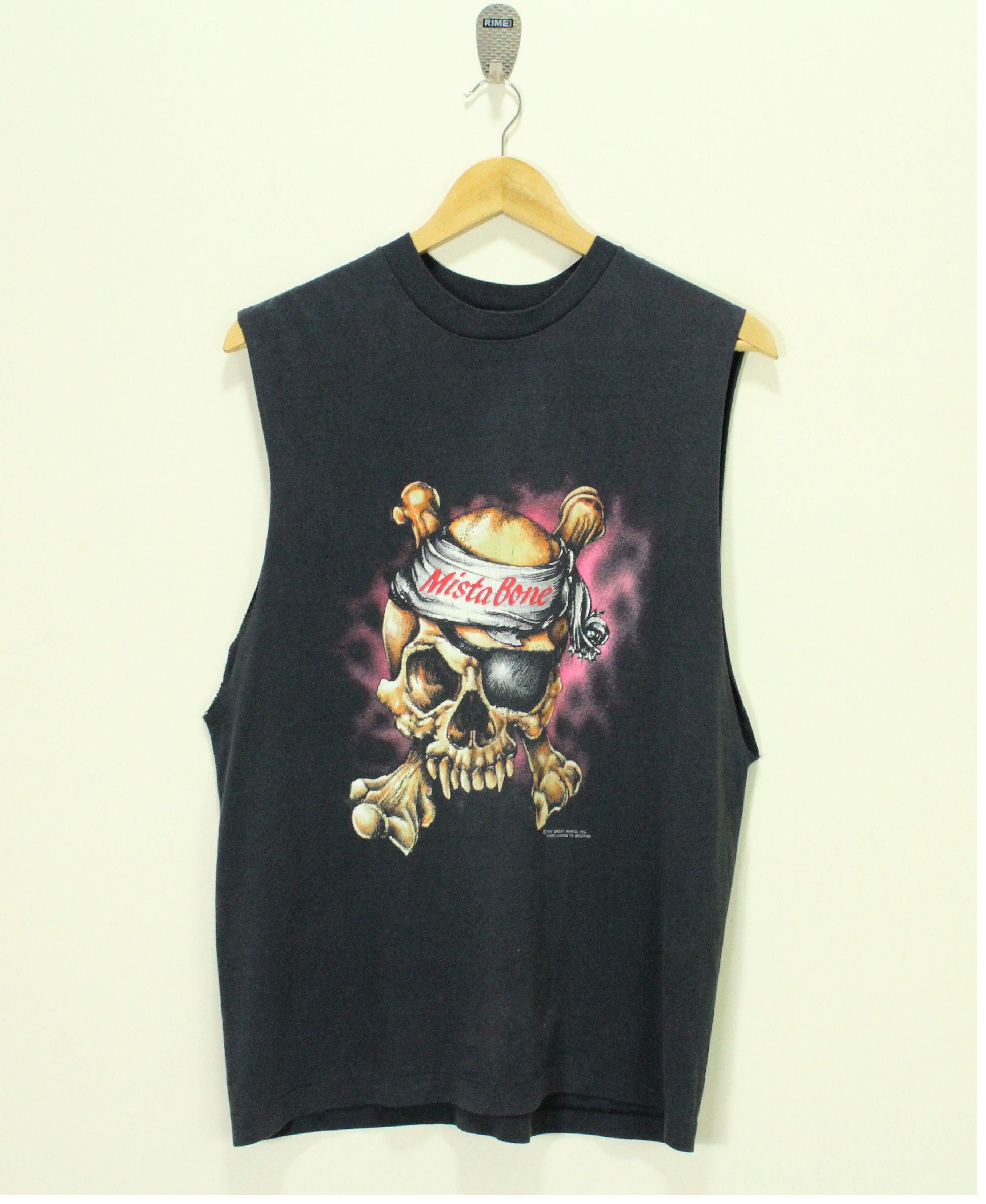 Vintage Vintage 80s MISTA BONE GREAT WHITE T Shirt Distressed Size US M / EU 48-50 / 2 - 1 Thumbnail