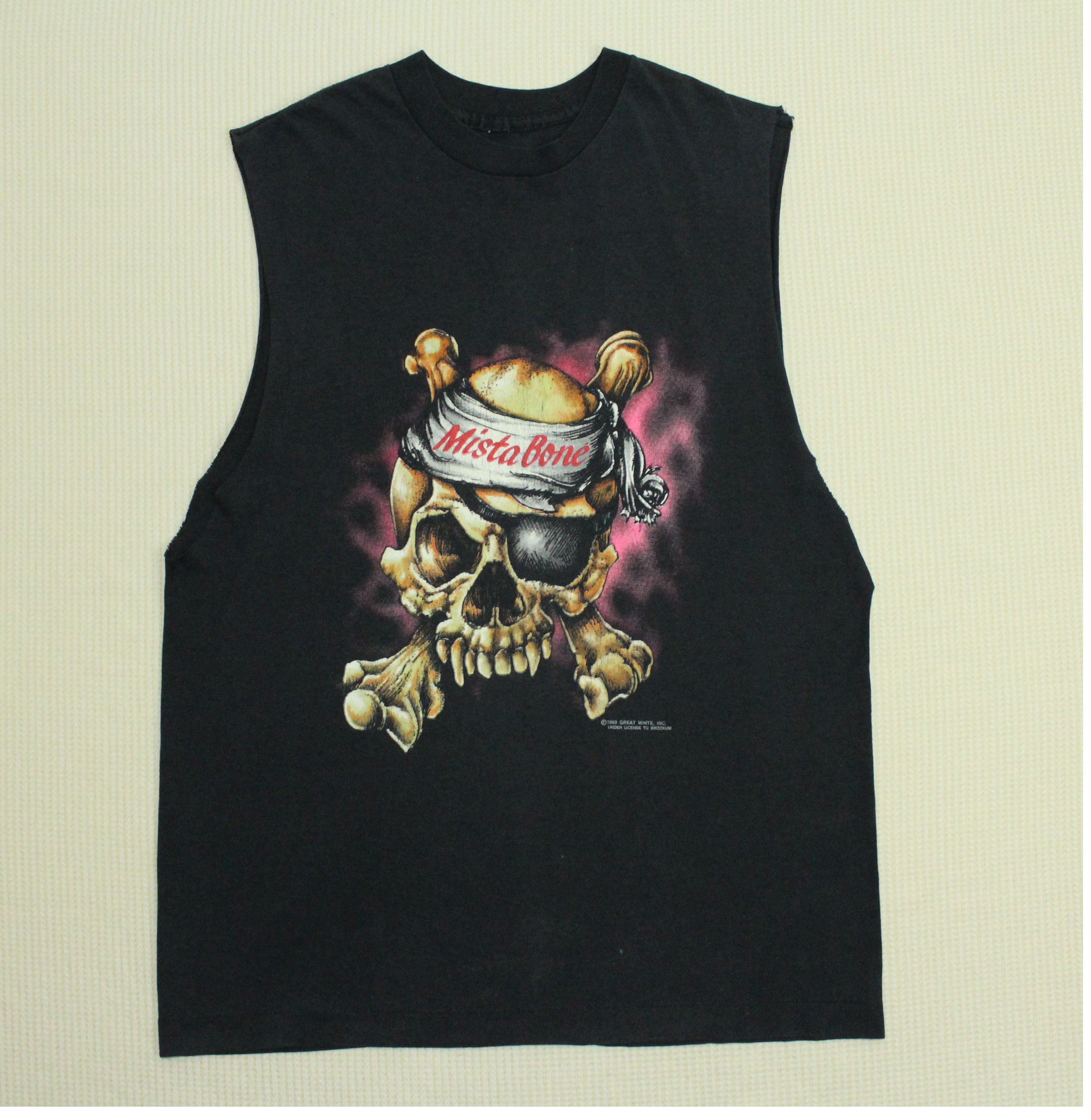 Vintage Vintage 80s MISTA BONE GREAT WHITE T Shirt Distressed Size US M / EU 48-50 / 2 - 2 Thumbnail