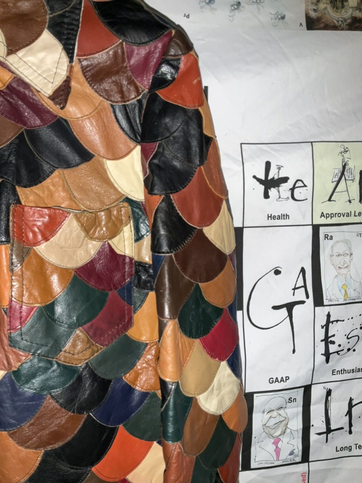 Genuine Leather × Vintage Vintage Leather Patchwork Snap Button Jacket Size US M / EU 48-50 / 2 - 4 Thumbnail