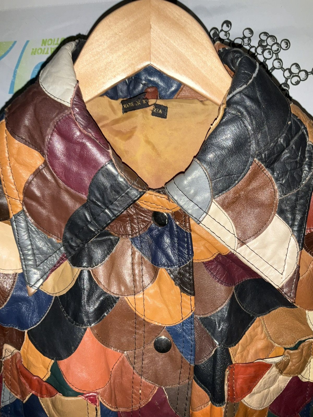 Genuine Leather × Vintage Vintage Leather Patchwork Snap Button Jacket Size US M / EU 48-50 / 2 - 3 Thumbnail