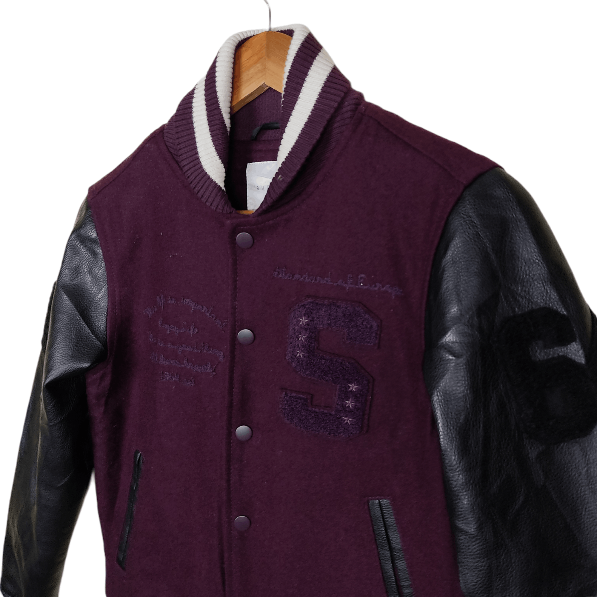 BROWNY Leather Varsity Jacket