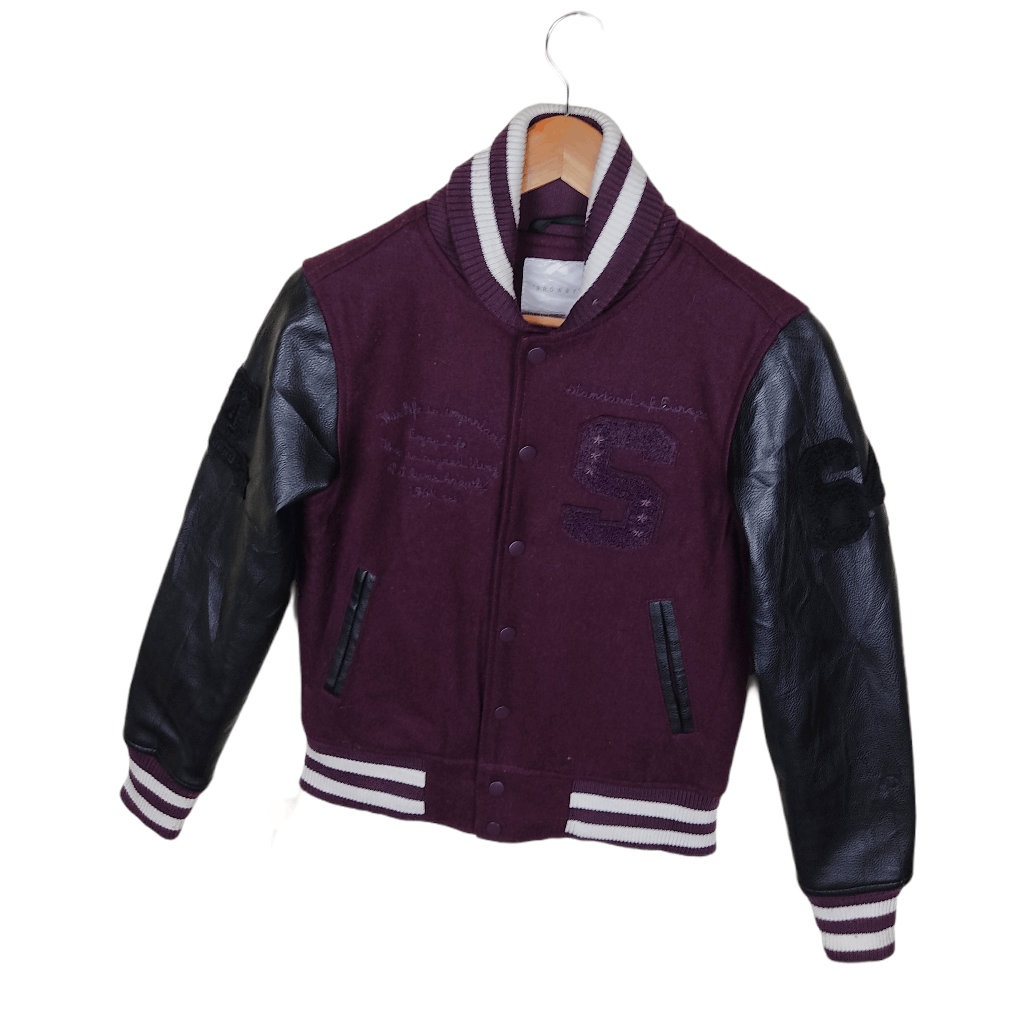 BROWNY Leather Varsity Jacket