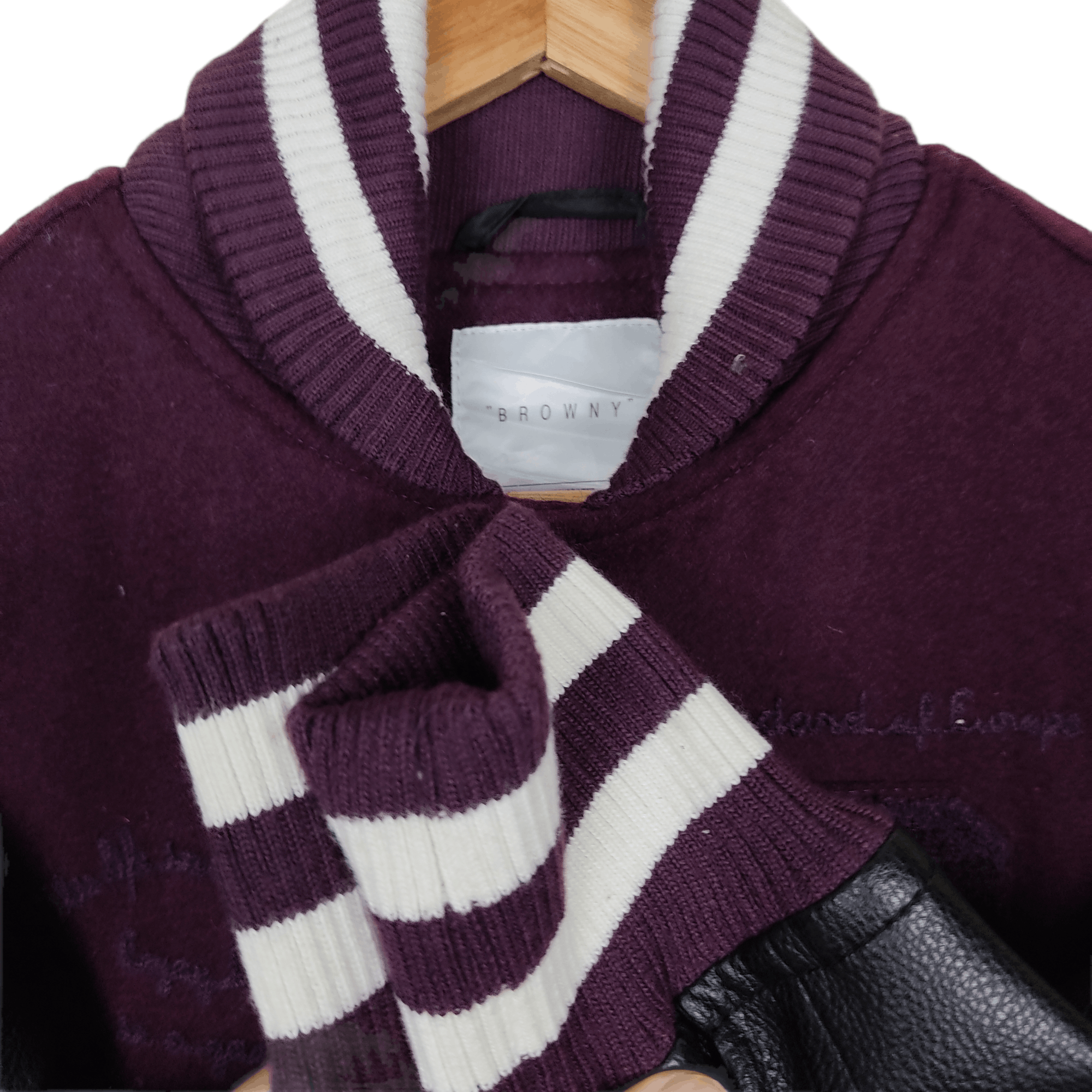 BROWNY Leather Varsity Jacket
