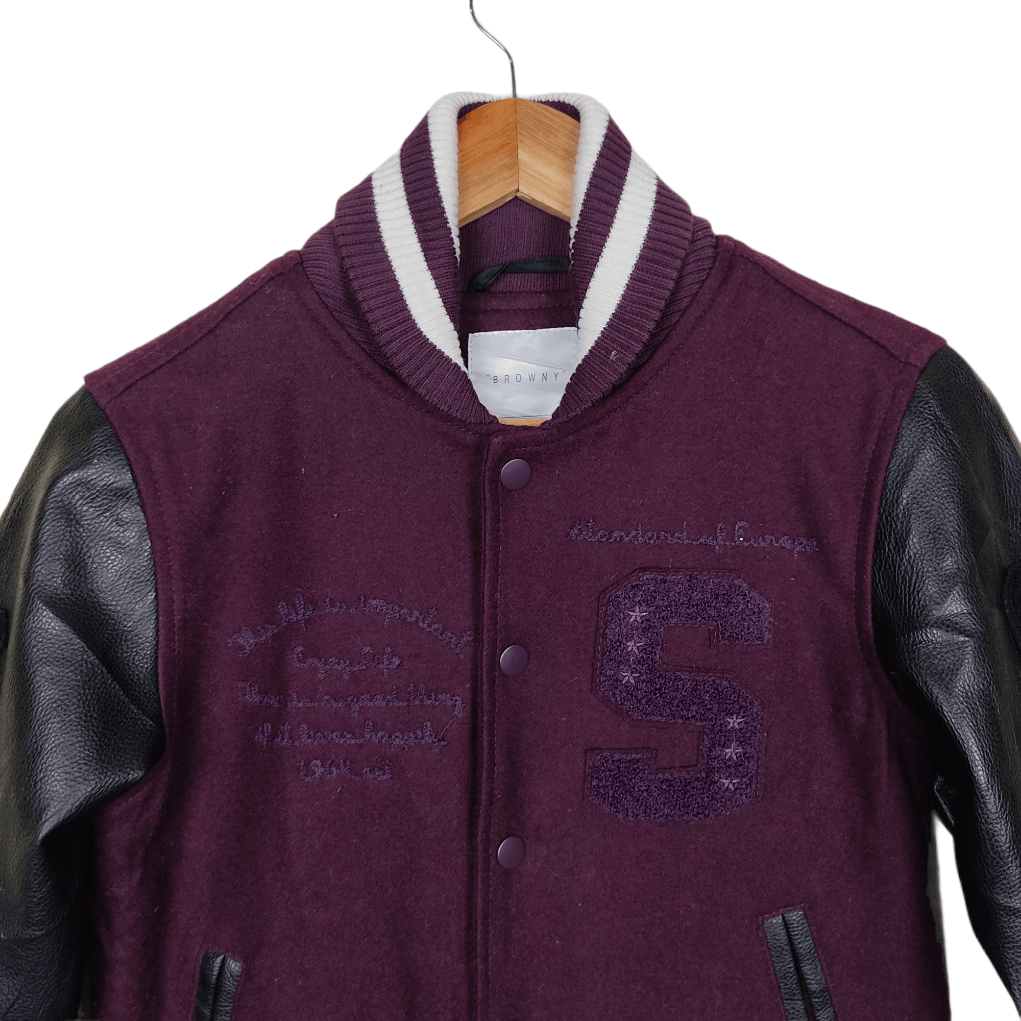 BROWNY Leather Varsity Jacket