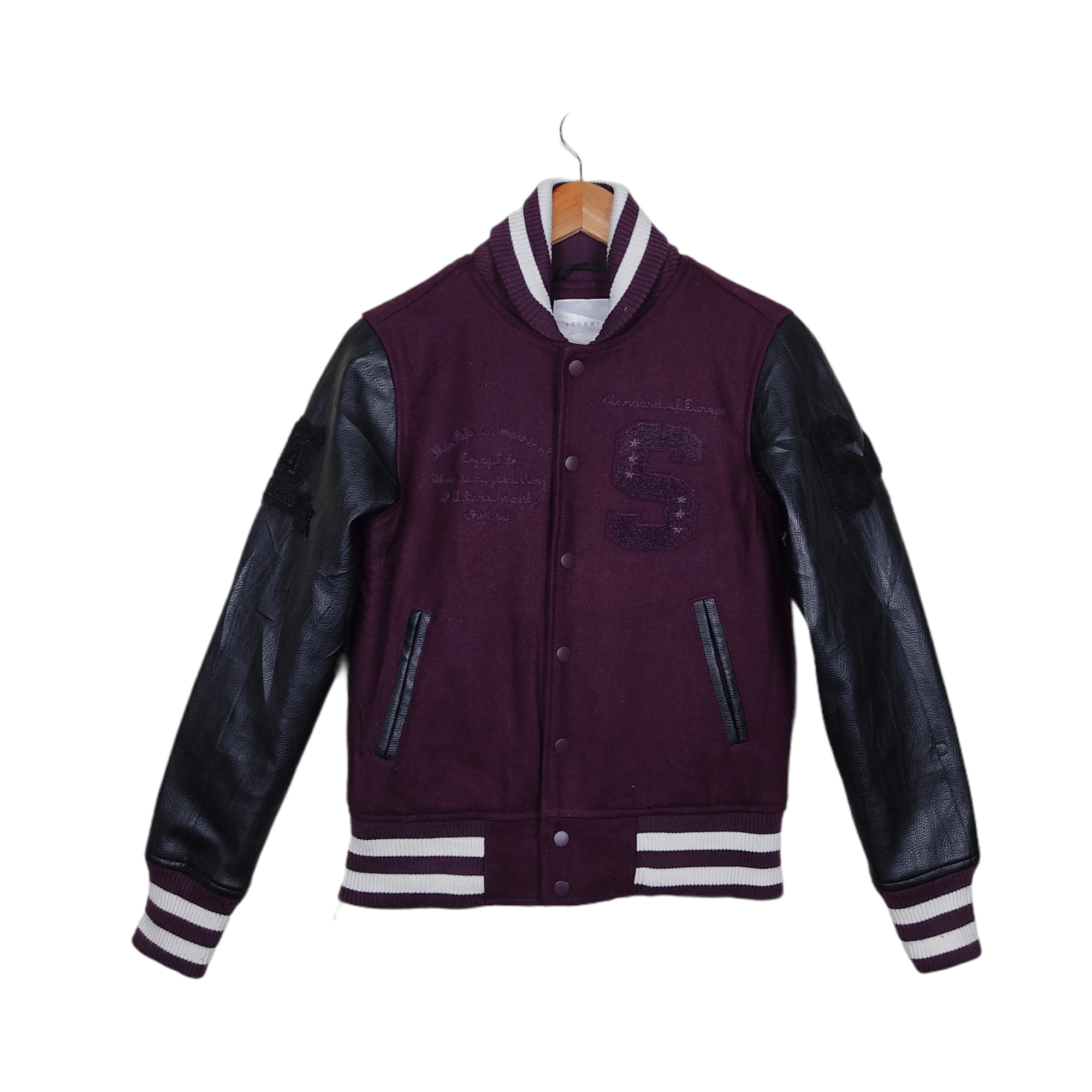 BROWNY Leather Varsity Jacket