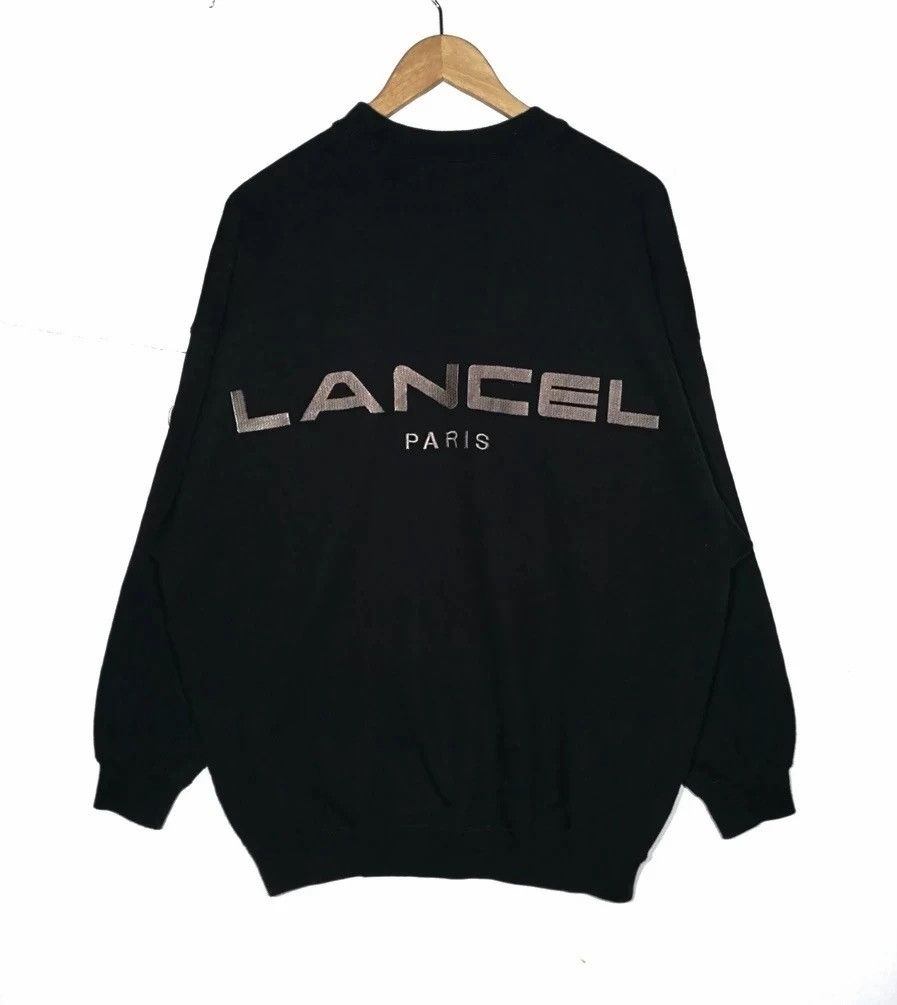 image of Lancel Paris Sweatshirt Crewneck Embroidered Logo in Black, Men's (Size Medium)