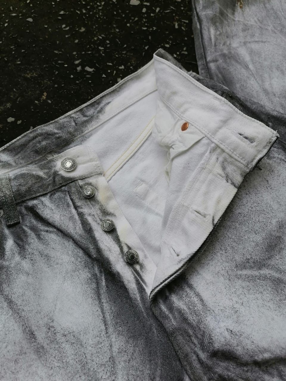 Levi's × Levi's Vintage Clothing Levi's Strauss 501 Fly Button Custom Made White Jeans Size US 32 / EU 48 - 3 Thumbnail