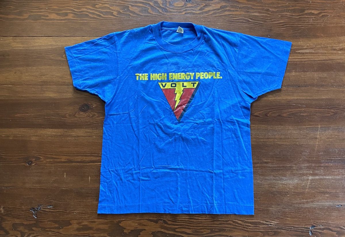 Vintage Vintage 80’s Volt Energy Single Stitch Double Side Tee Size US M / EU 48-50 / 2 - 1 Thumbnail