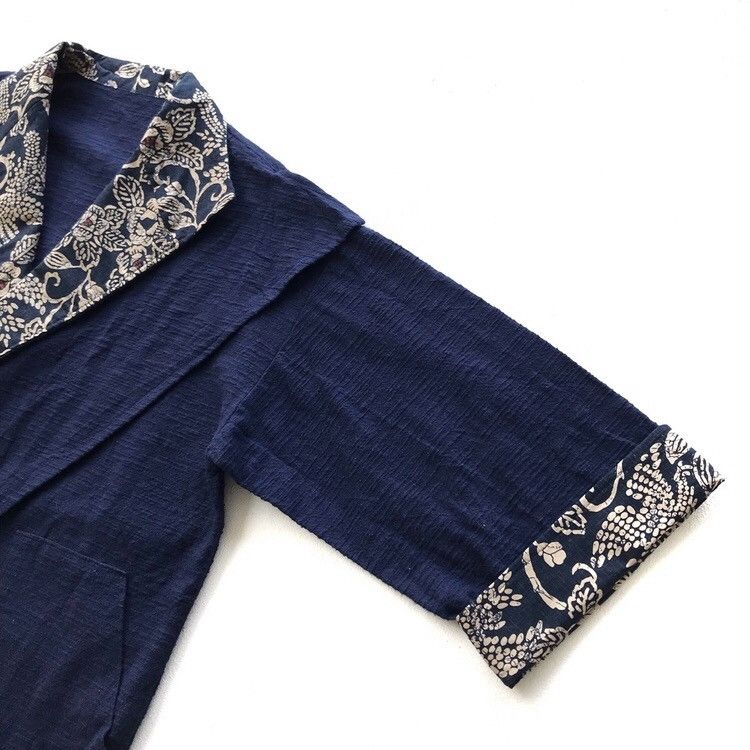 Indigo × Japanese Brand Jpn Monarch Indigo Dyed Japan Traditional Short Kimono Size US M / EU 48-50 / 2 - 5 Thumbnail