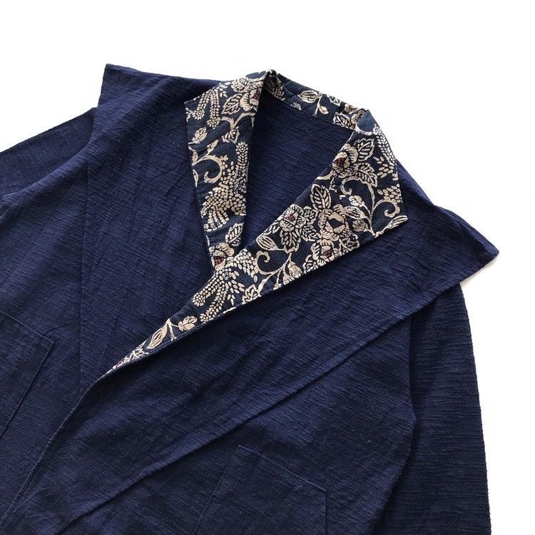 Indigo × Japanese Brand Jpn Monarch Indigo Dyed Japan Traditional Short Kimono Size US M / EU 48-50 / 2 - 4 Thumbnail