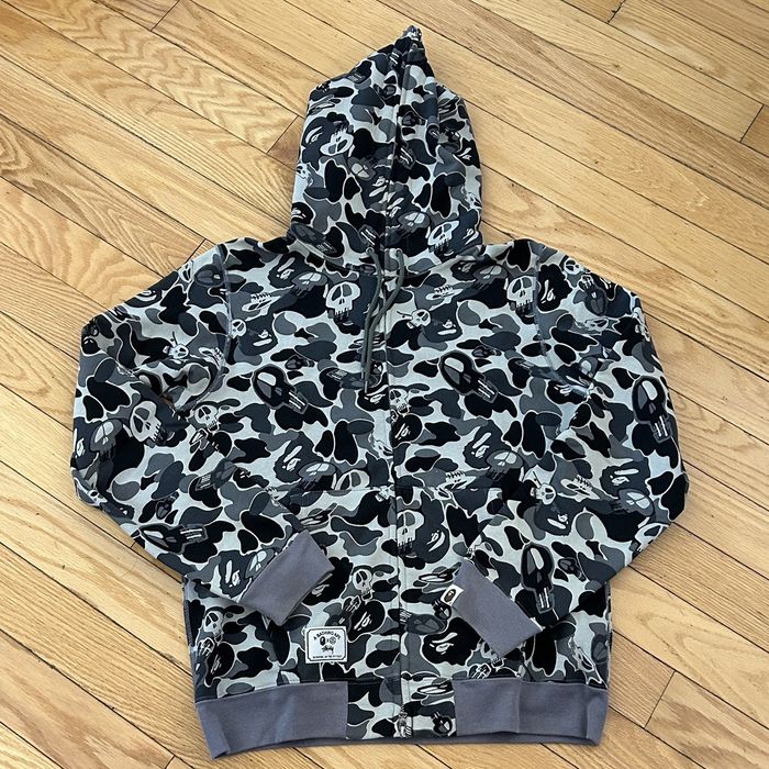 Bape 5 Bape x Stussy Camo Hoodie Medium Black Grailed