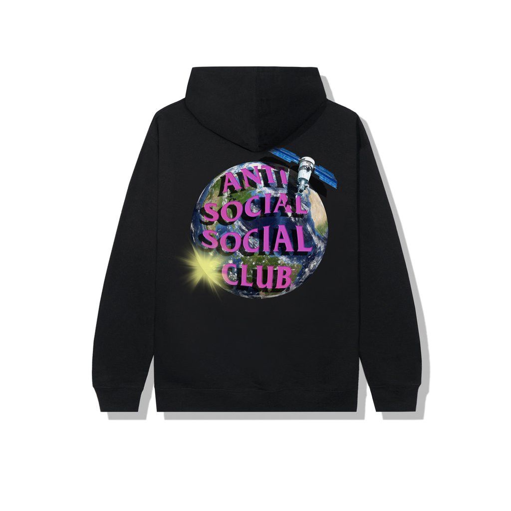 image of Anti Social Social Club x Members Only Ds Af21 Purple Assc Satellite Worldwide Black Hoodie Bape (S