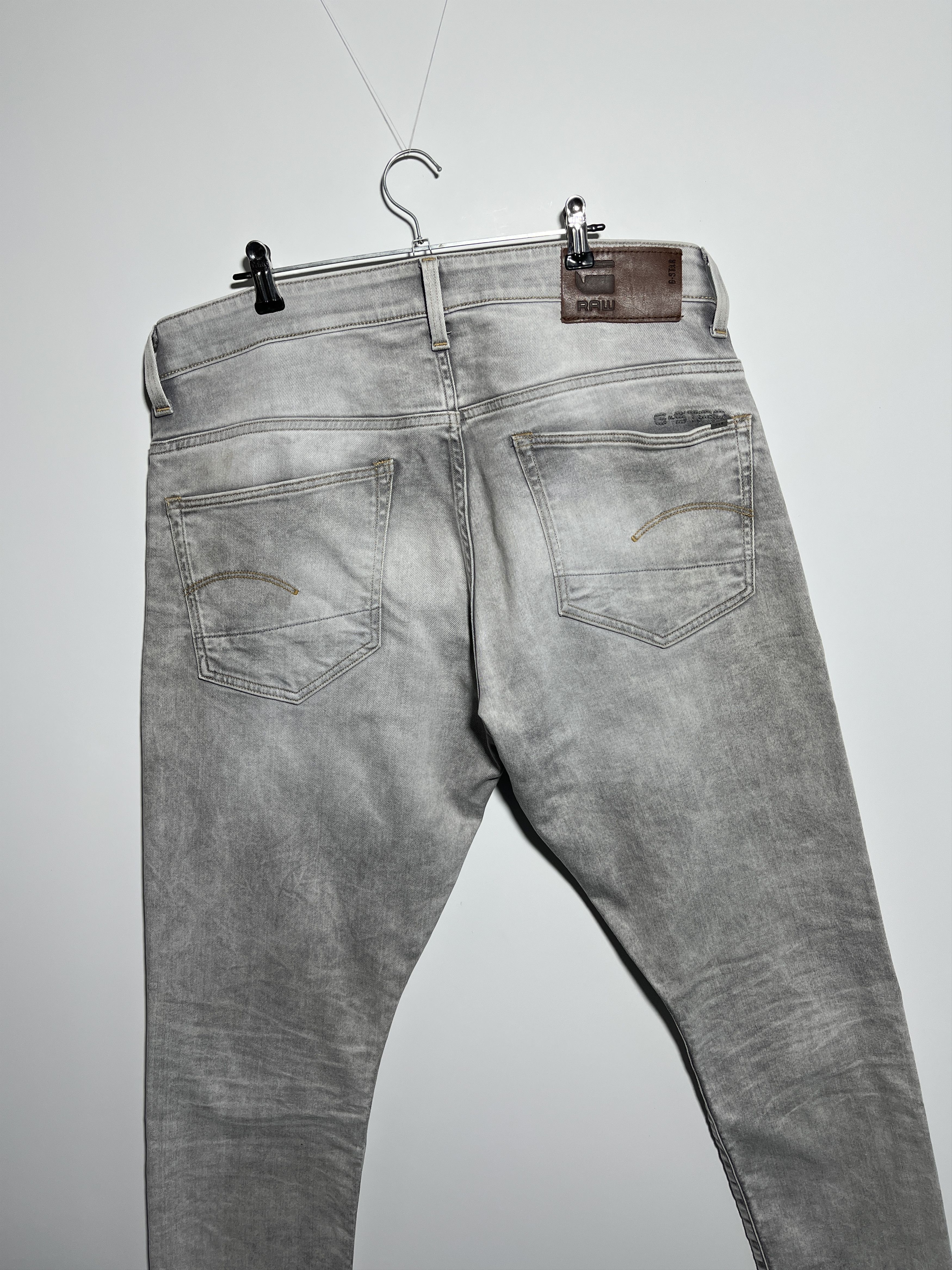 G-Star G-Star Raw 3301 Tapered Stone Washed Grey Jeans Pants Size US 36 / EU 52 - 5 Thumbnail