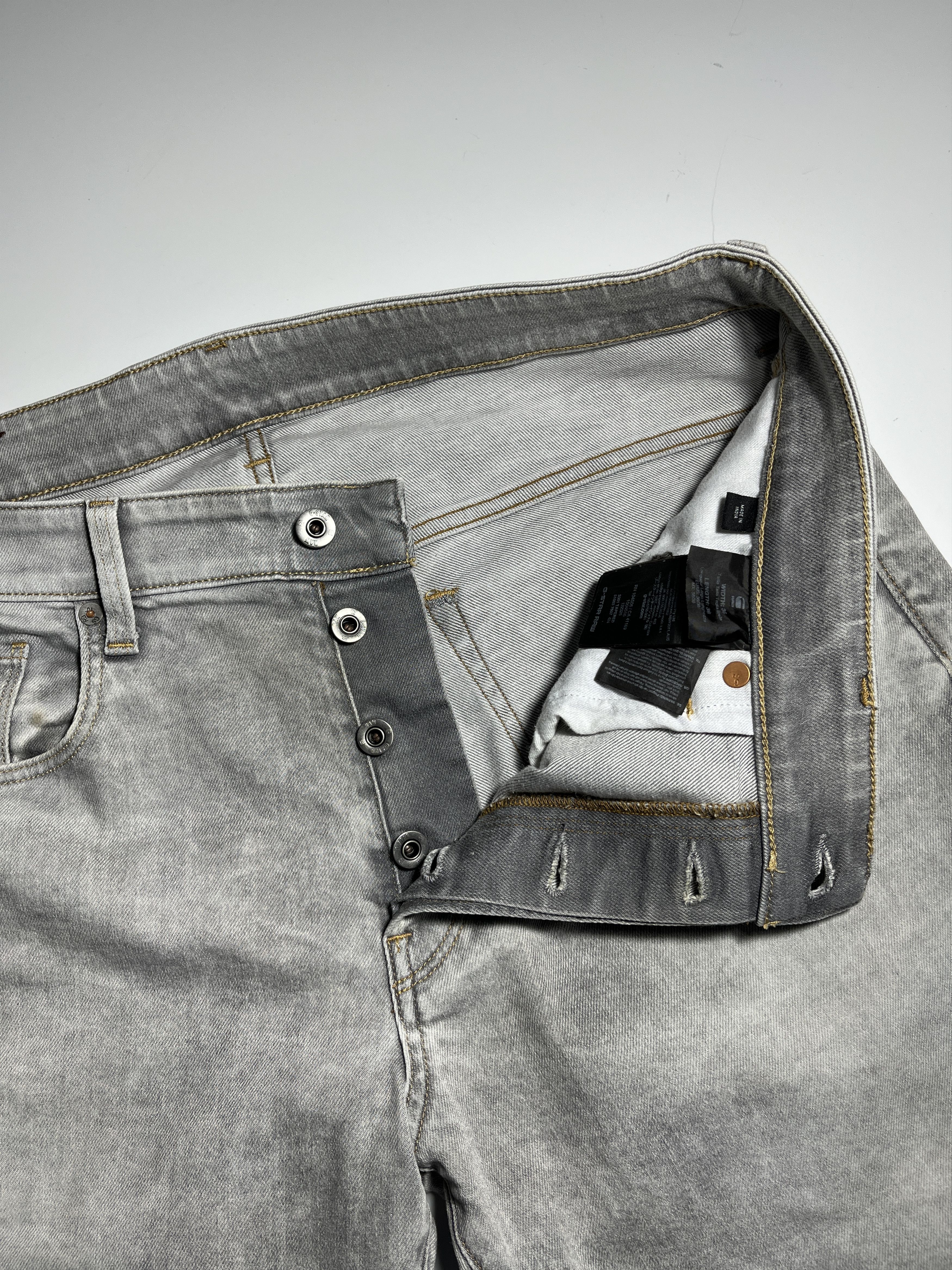 G-Star G-Star Raw 3301 Tapered Stone Washed Grey Jeans Pants Size US 36 / EU 52 - 7 Thumbnail