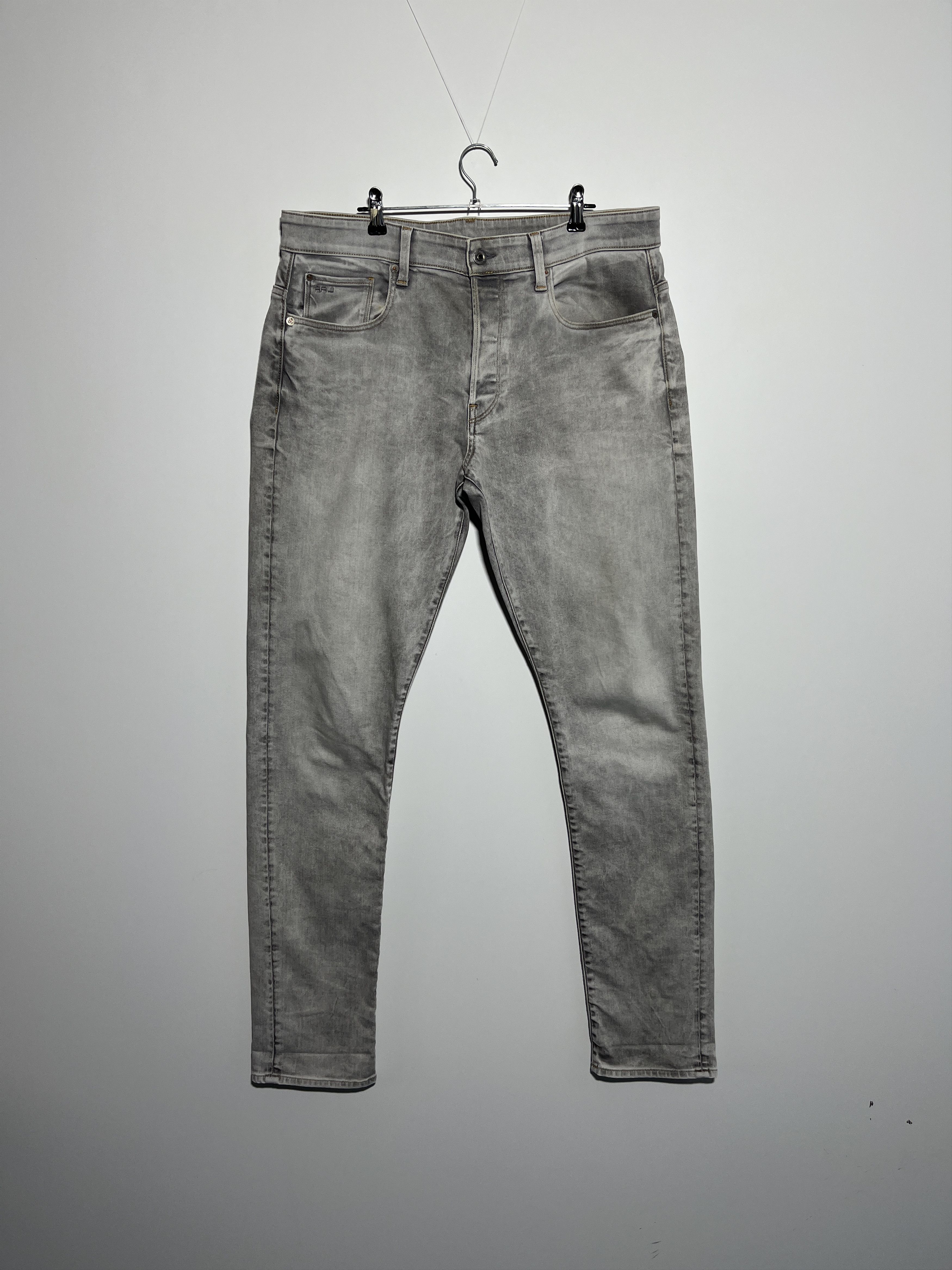 G-Star G-Star Raw 3301 Tapered Stone Washed Grey Jeans Pants Size US 36 / EU 52 - 1 Thumbnail