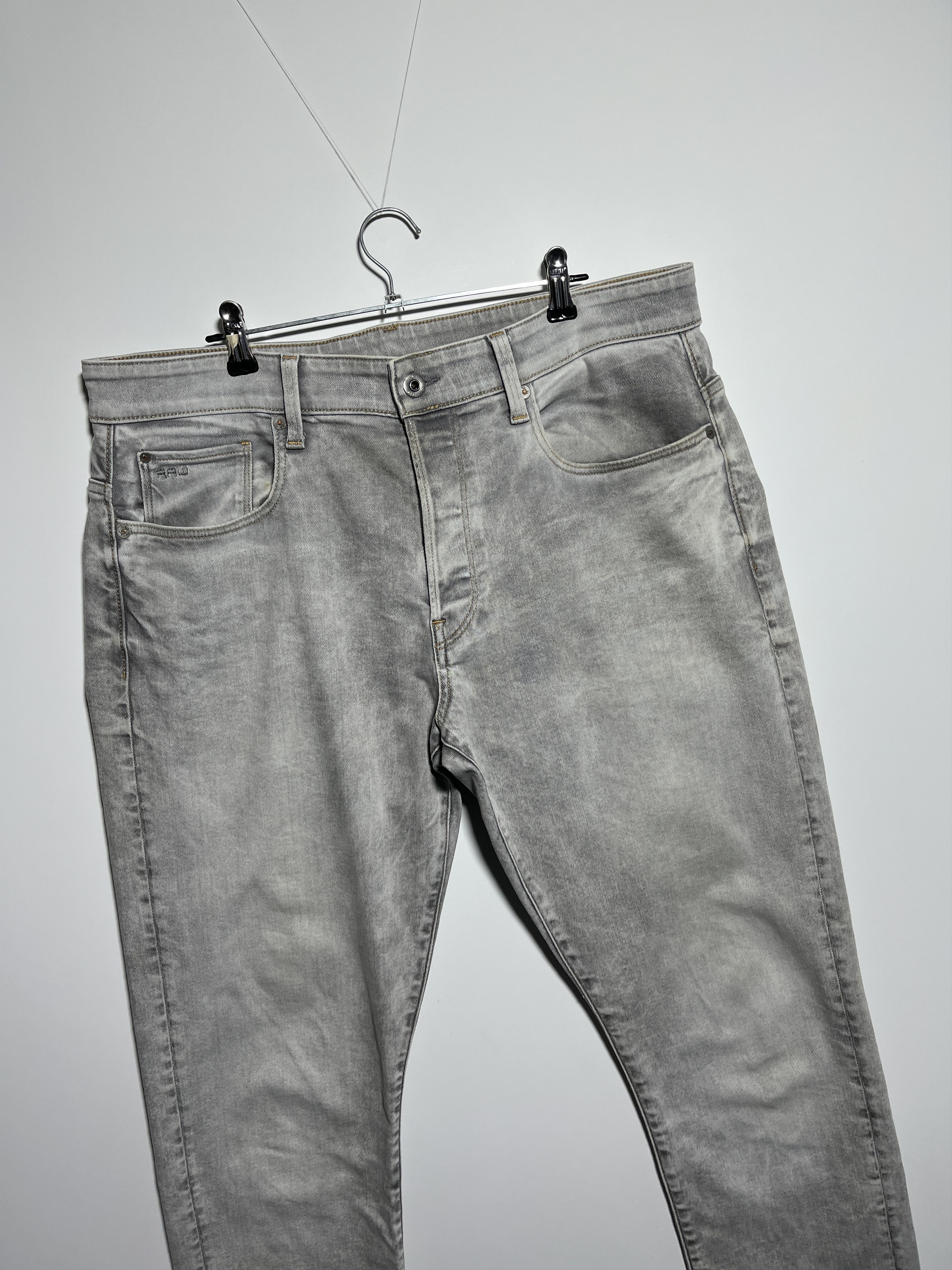 G-Star G-Star Raw 3301 Tapered Stone Washed Grey Jeans Pants Size US 36 / EU 52 - 3 Thumbnail