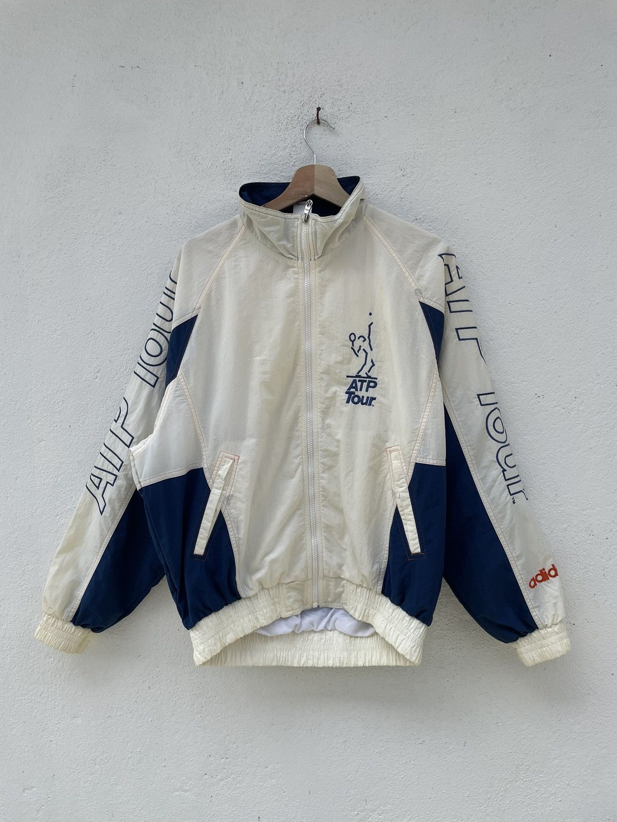 Adidas × Vintage Vintage Adidas ATP Tour Big Logo Windbreakers Size US S / EU 44-46 / 1 - 2 Thumbnail