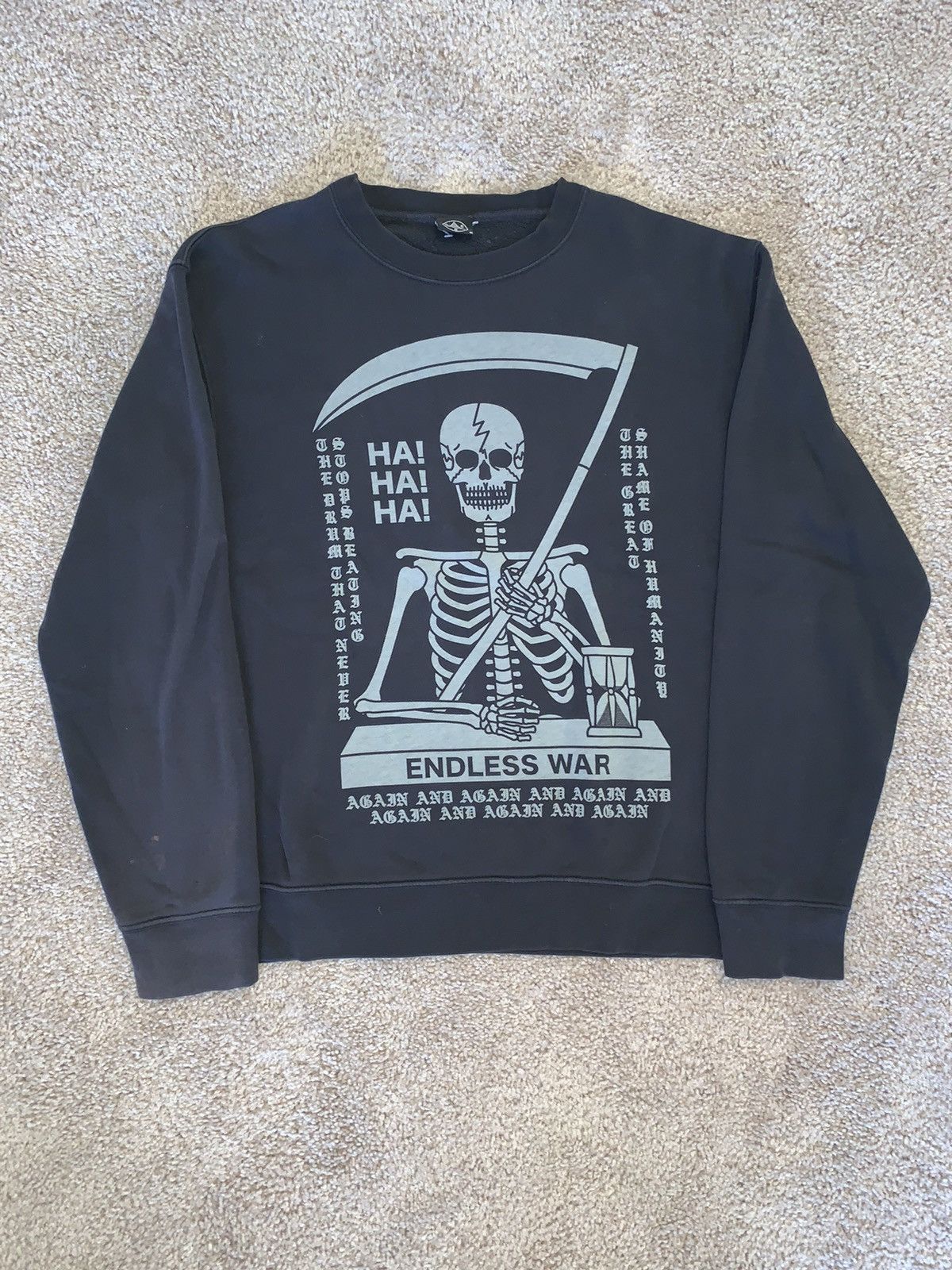Niche OG DEATH/TRAITORS Endless War Fleece Crewneck Jumper LOTION Size US M / EU 48-50 / 2 - 1 Thumbnail
