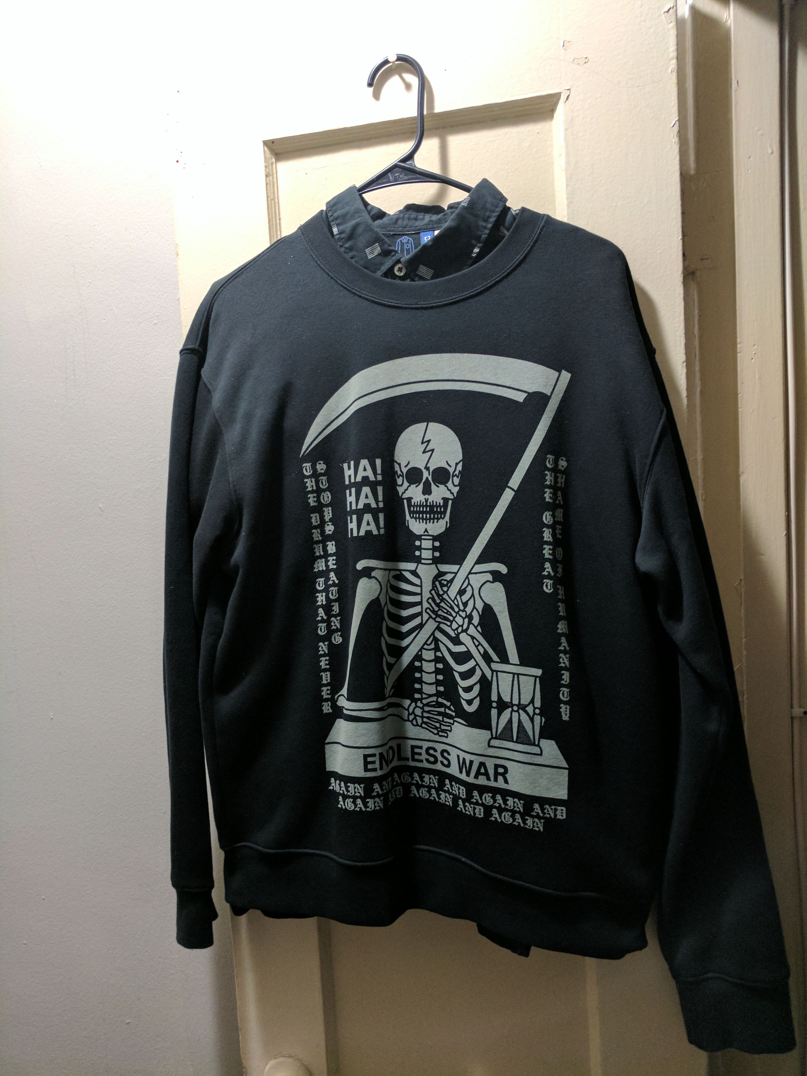 Niche OG DEATH/TRAITORS Endless War Fleece Crewneck Jumper LOTION Size US M / EU 48-50 / 2 - 2 Thumbnail