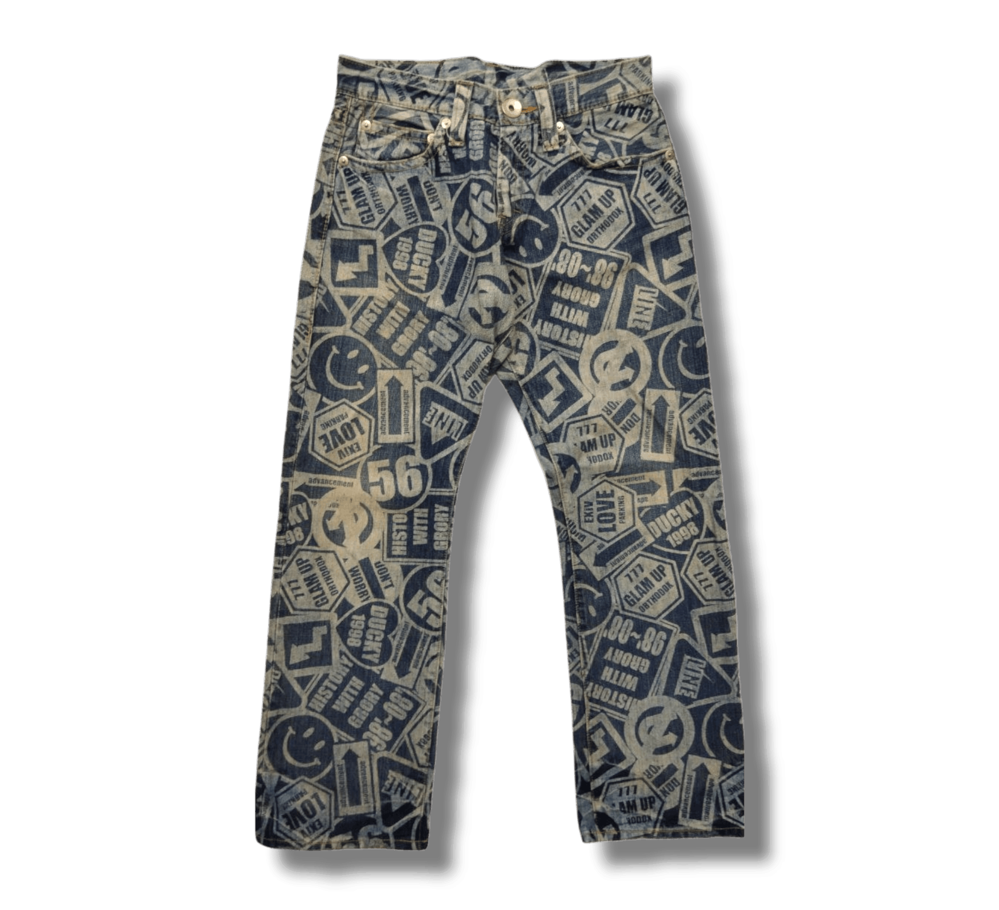 Japanese Brand Japanese Co & Lu Full Print Hysteric Style Jeans Size US 31 - 1 Thumbnail