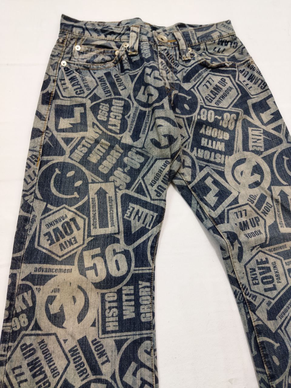 Japanese Brand Japanese Co & Lu Full Print Hysteric Style Jeans Size US 31 - 10 Thumbnail
