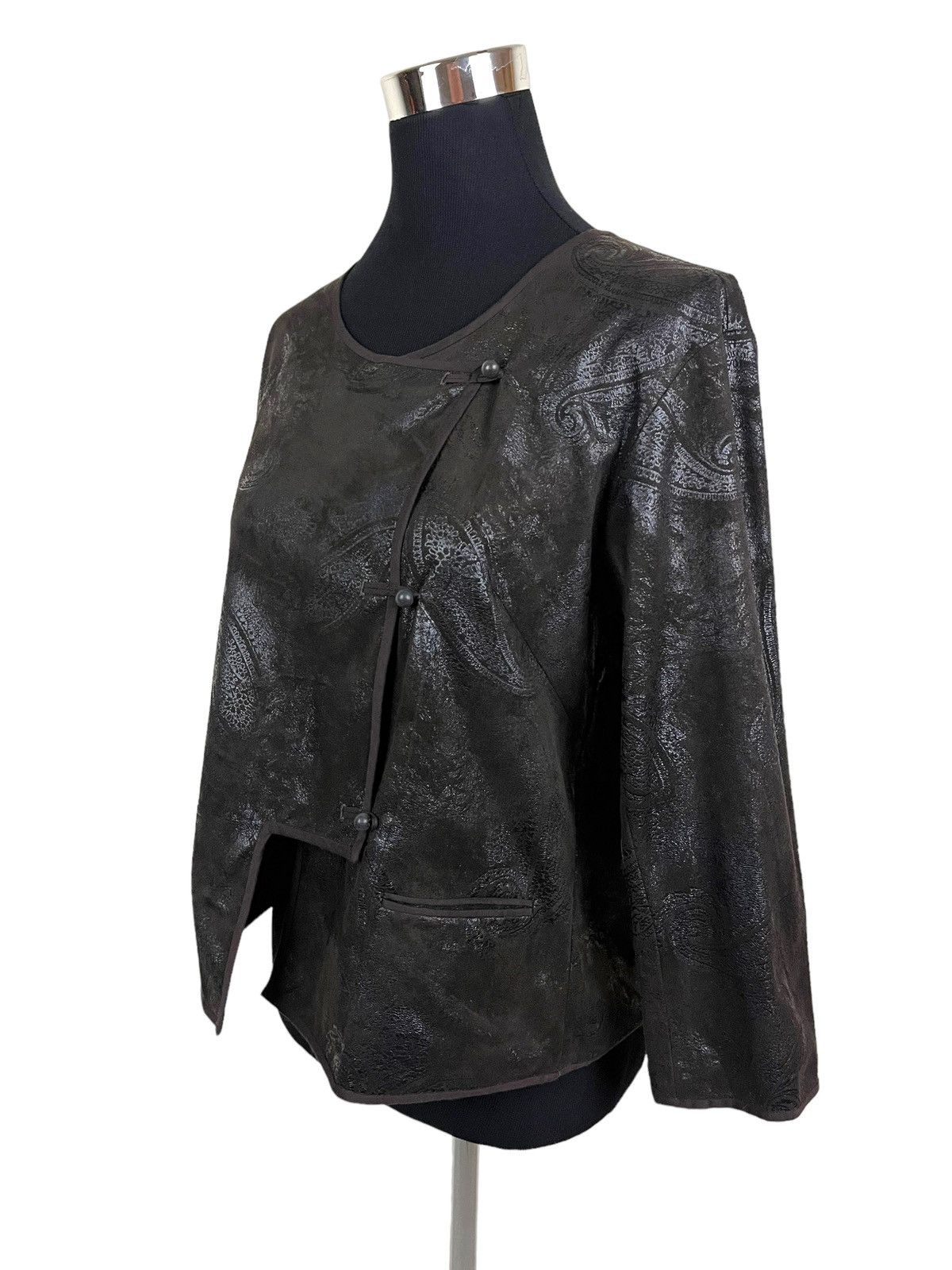 image of Vintage Issey Miyake Haat Japanese Traditional Top in Dark Brown, Women's (Size Small)
