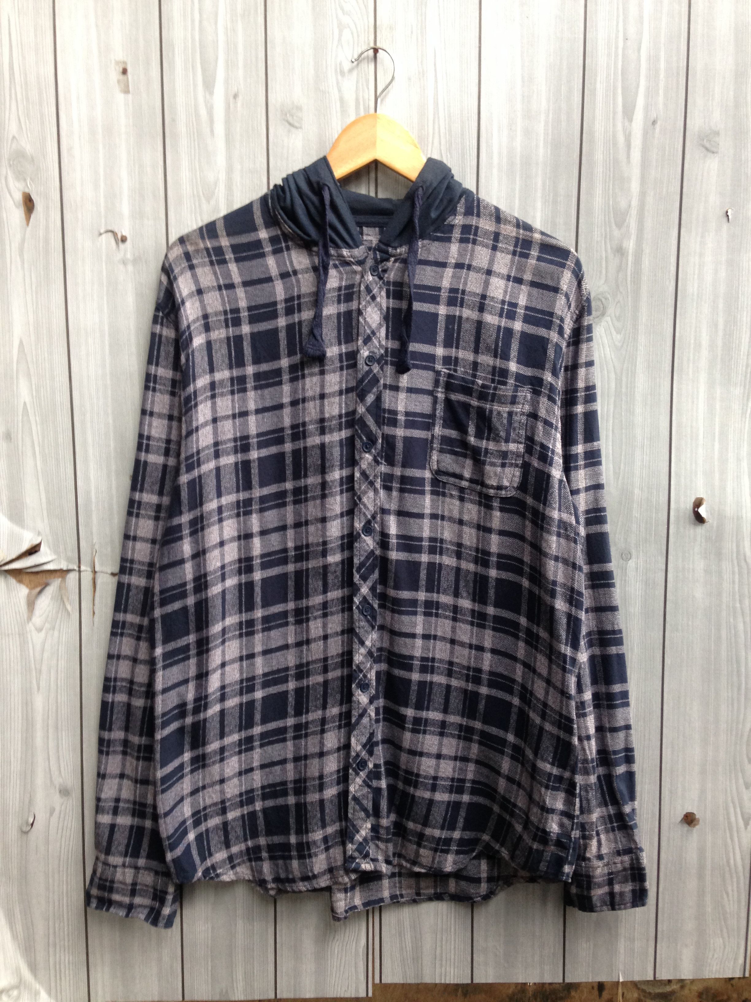 Flannel Cotton On Flannel Hoodie Button Up Shirt Size US XL / EU 56 / 4 - 1 Thumbnail