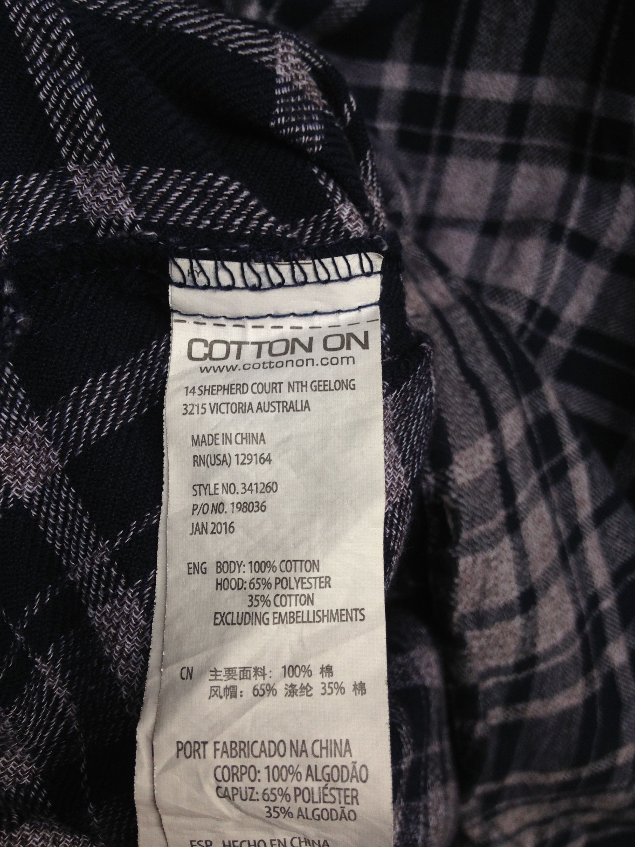 Flannel Cotton On Flannel Hoodie Button Up Shirt Size US XL / EU 56 / 4 - 7 Thumbnail