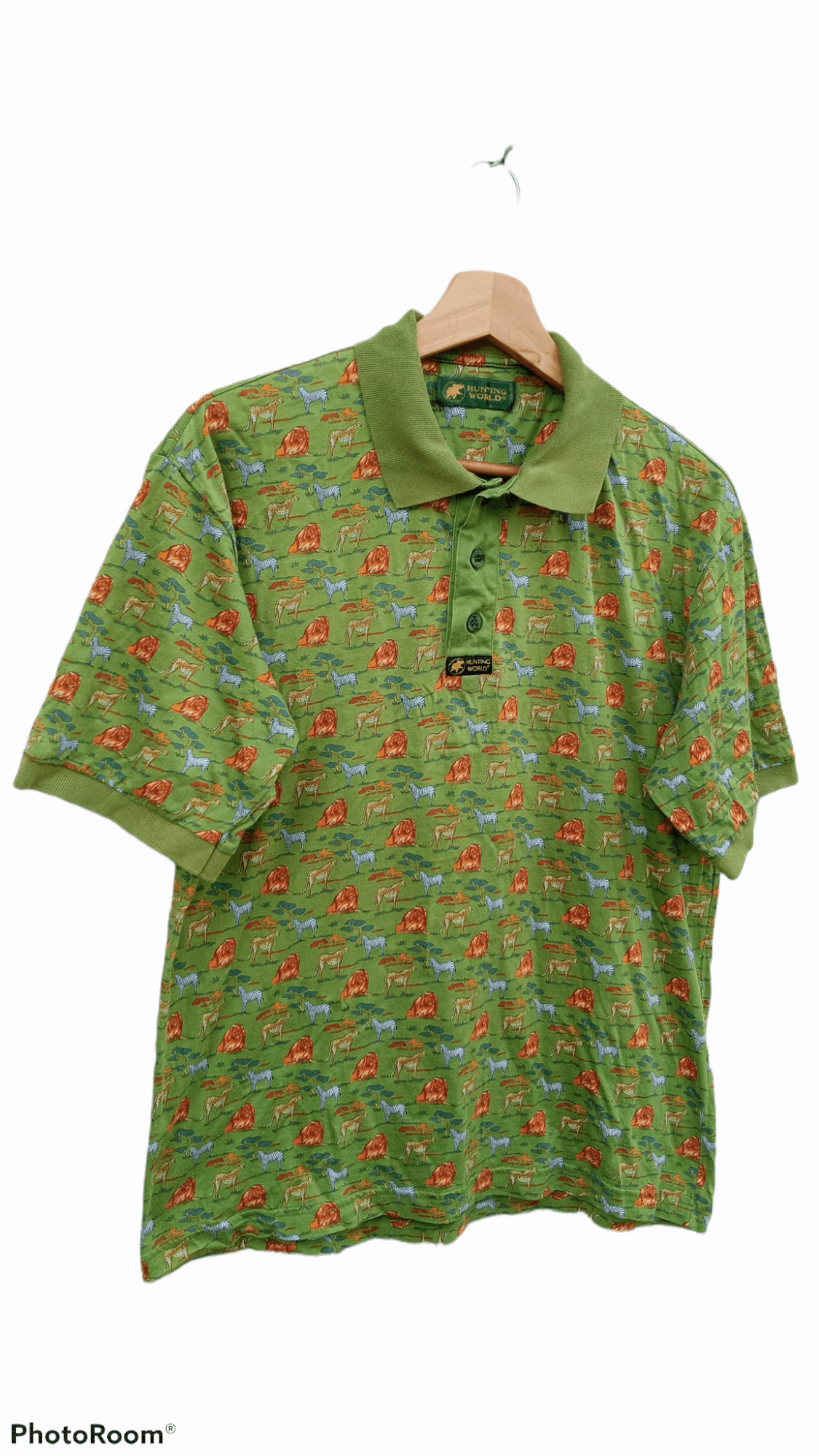 Japanese Brand × Vintage 🔥🔥Vintage Hunting World Full Print Animal Polo T-Shirt Size US M / EU 48-50 / 2 - 2 Thumbnail