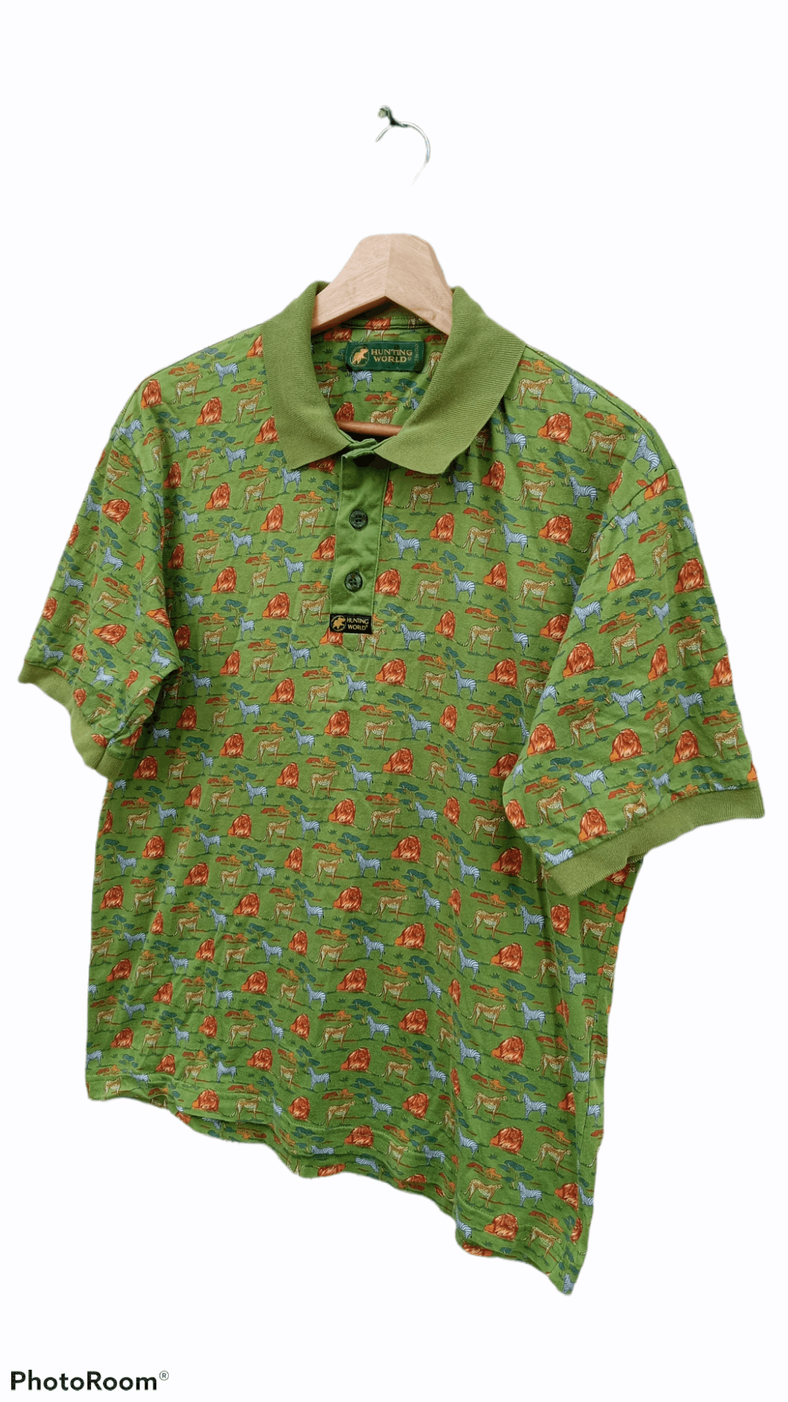 Japanese Brand × Vintage 🔥🔥Vintage Hunting World Full Print Animal Polo T-Shirt Size US M / EU 48-50 / 2 - 3 Thumbnail